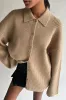 COLLARED RIB-KNIT CARDIGAN sold by OAK AND FORT