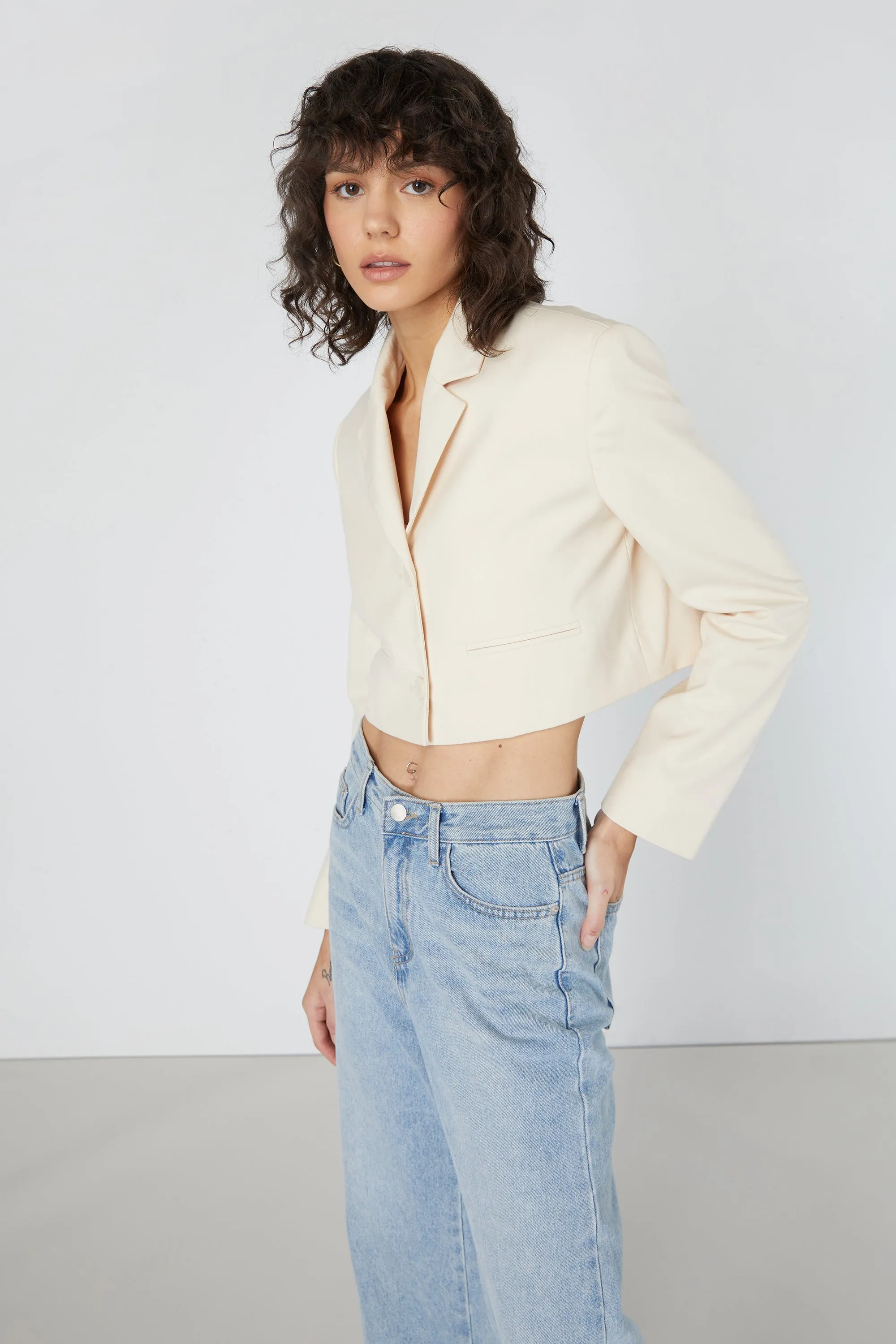 CROPPED BLAZER sold by OAK AND FORT product image thumbnail 2