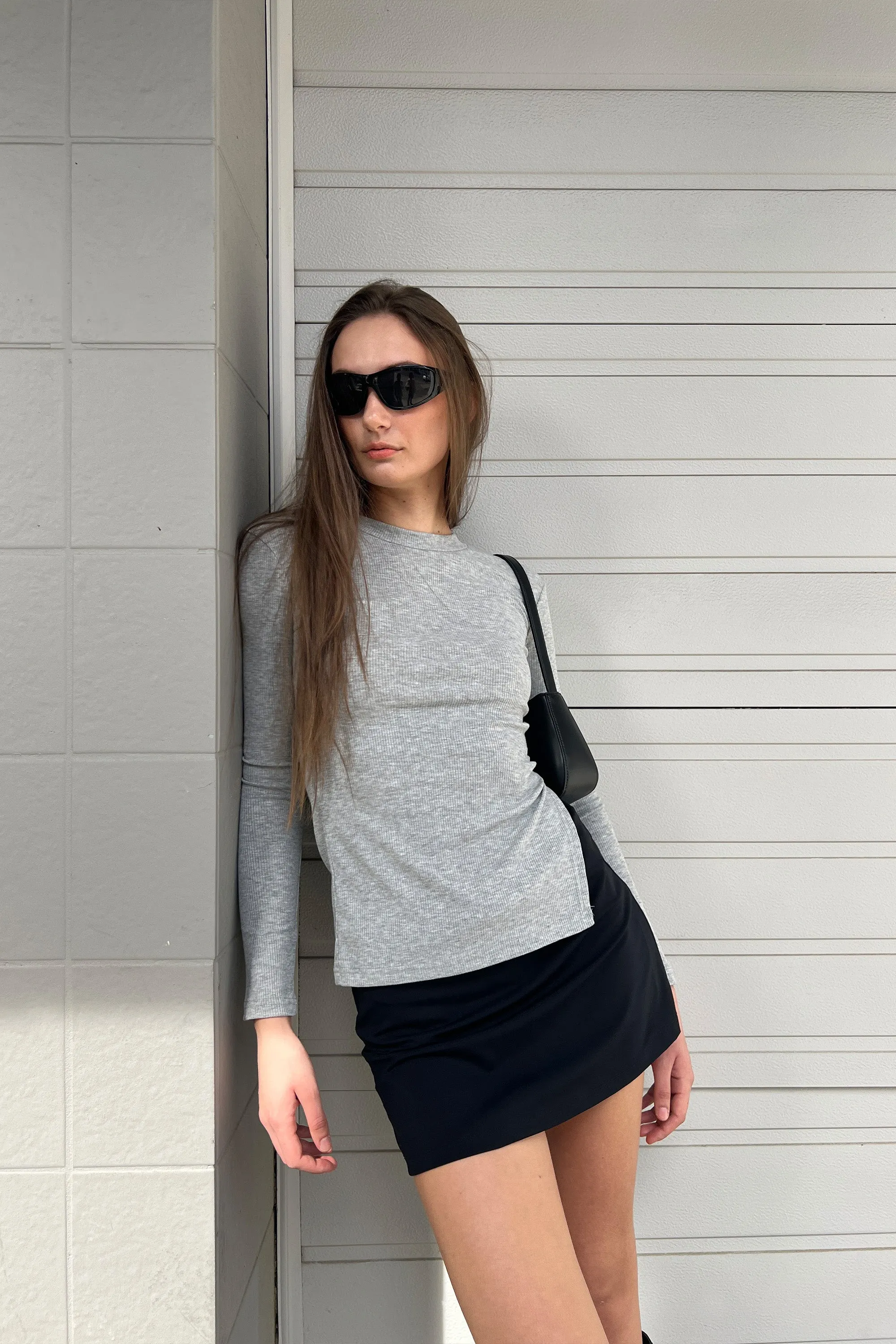 LONG SLEEVE TOP WITH SPLIT SIDES sold by OAK AND FORT product image thumbnail 2