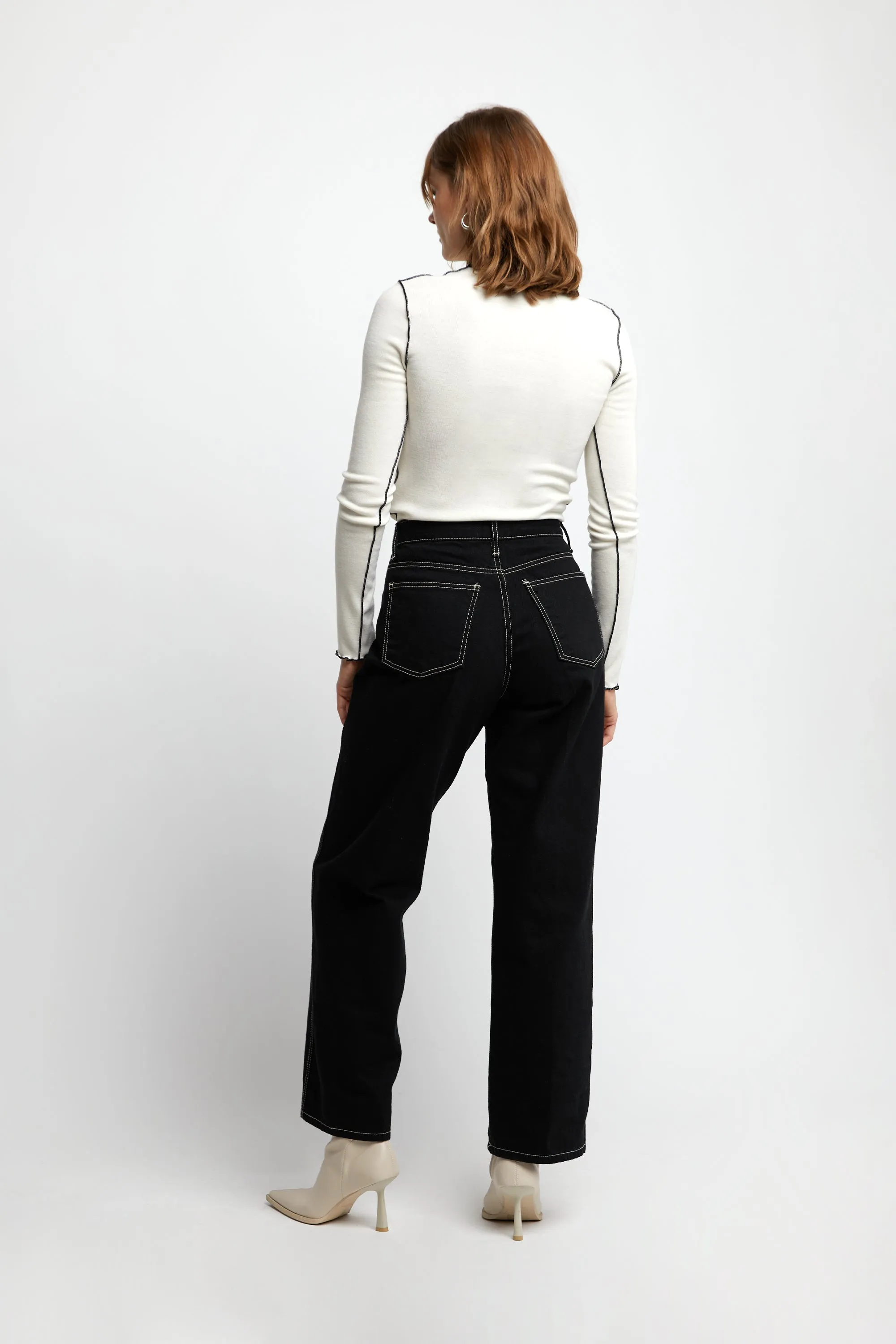 CONTRAST STITCH BLACK JEAN sold by OAK AND FORT product image thumbnail 5