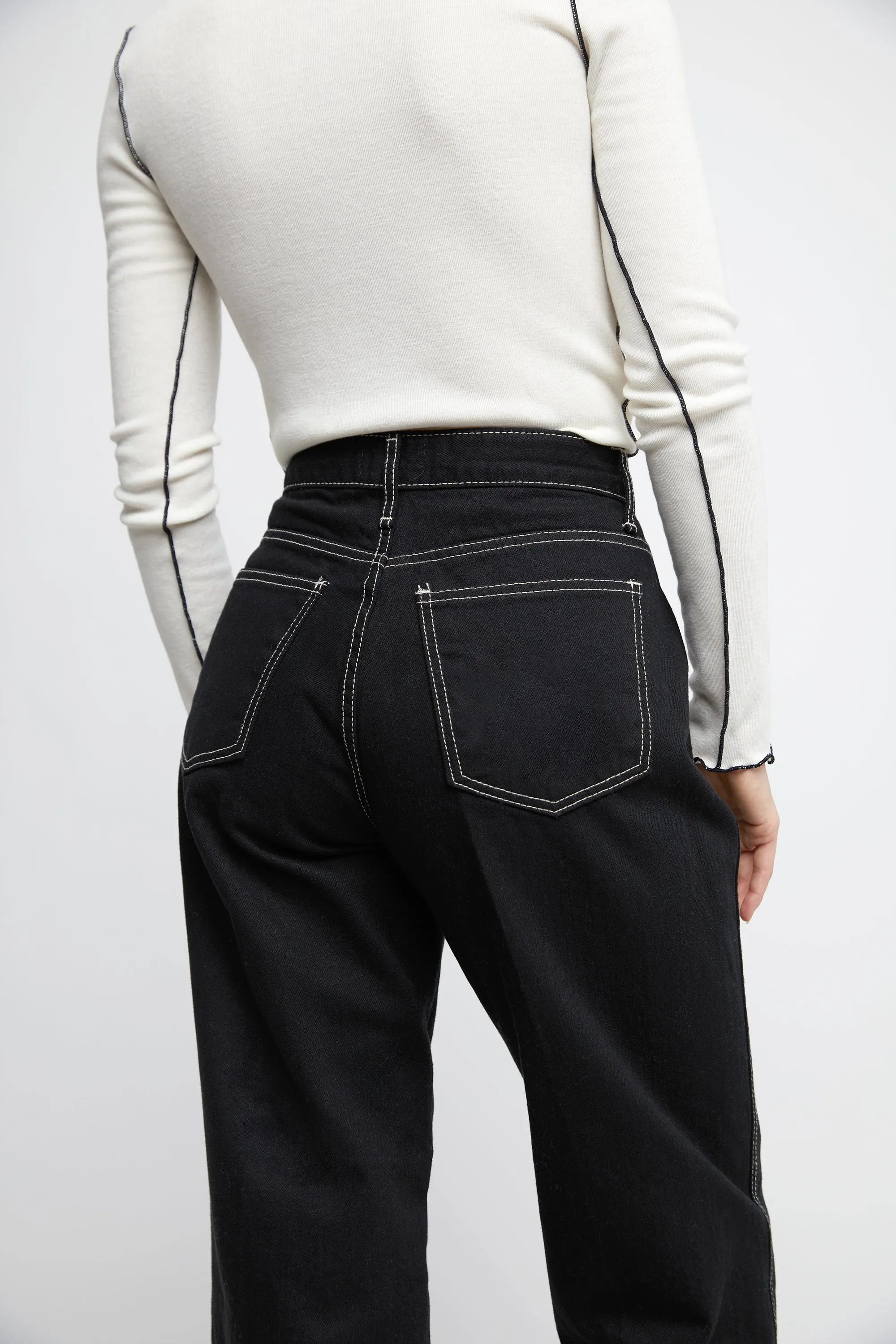 CONTRAST STITCH BLACK JEAN sold by OAK AND FORT product image thumbnail 2