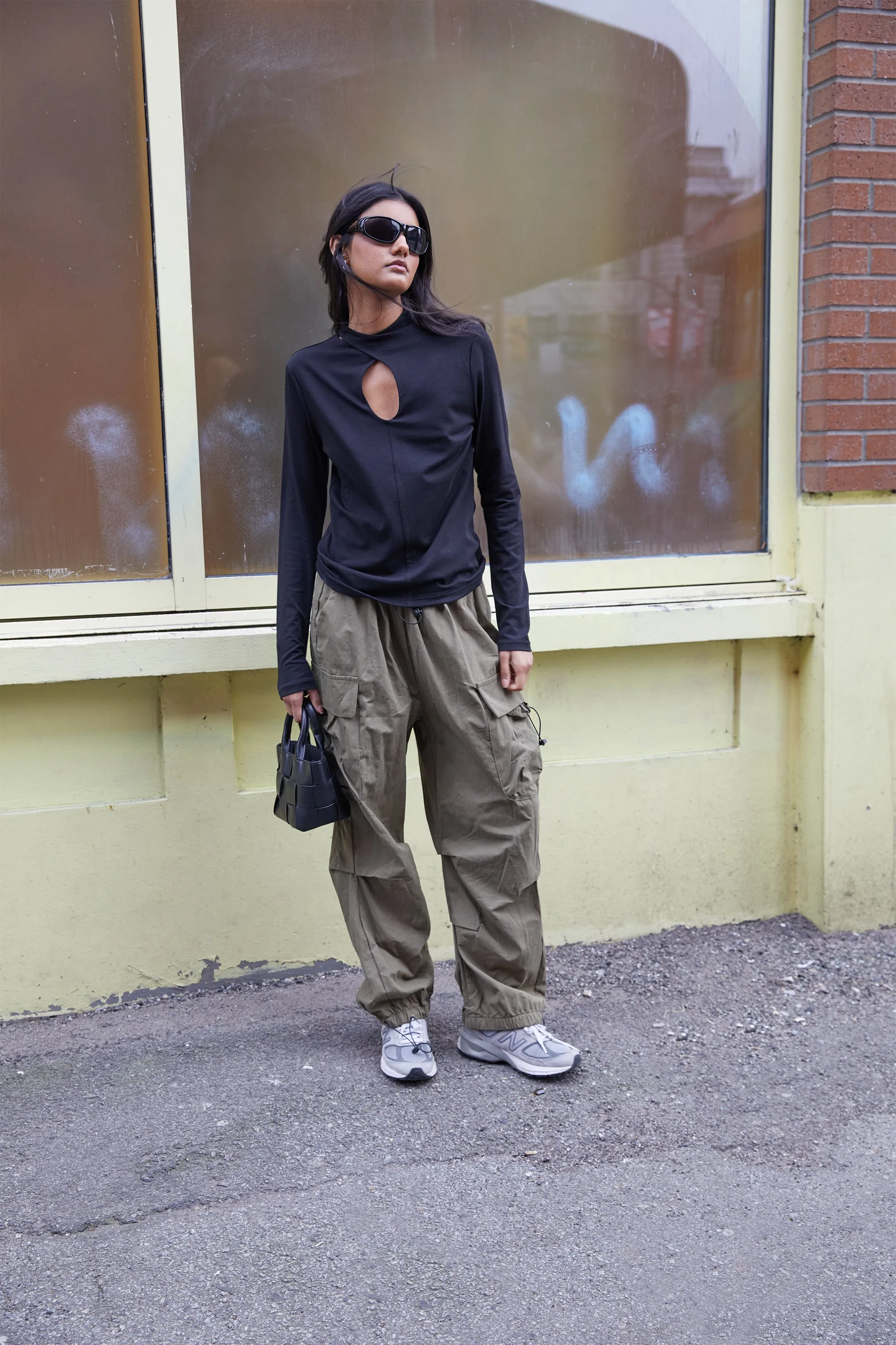 MOCKNECK TOP WITH FRONT CUTOUT sold by OAK AND FORT product image thumbnail 3