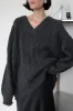 CABLE KNIT V-NECK SWEATER sold by OAK AND FORT