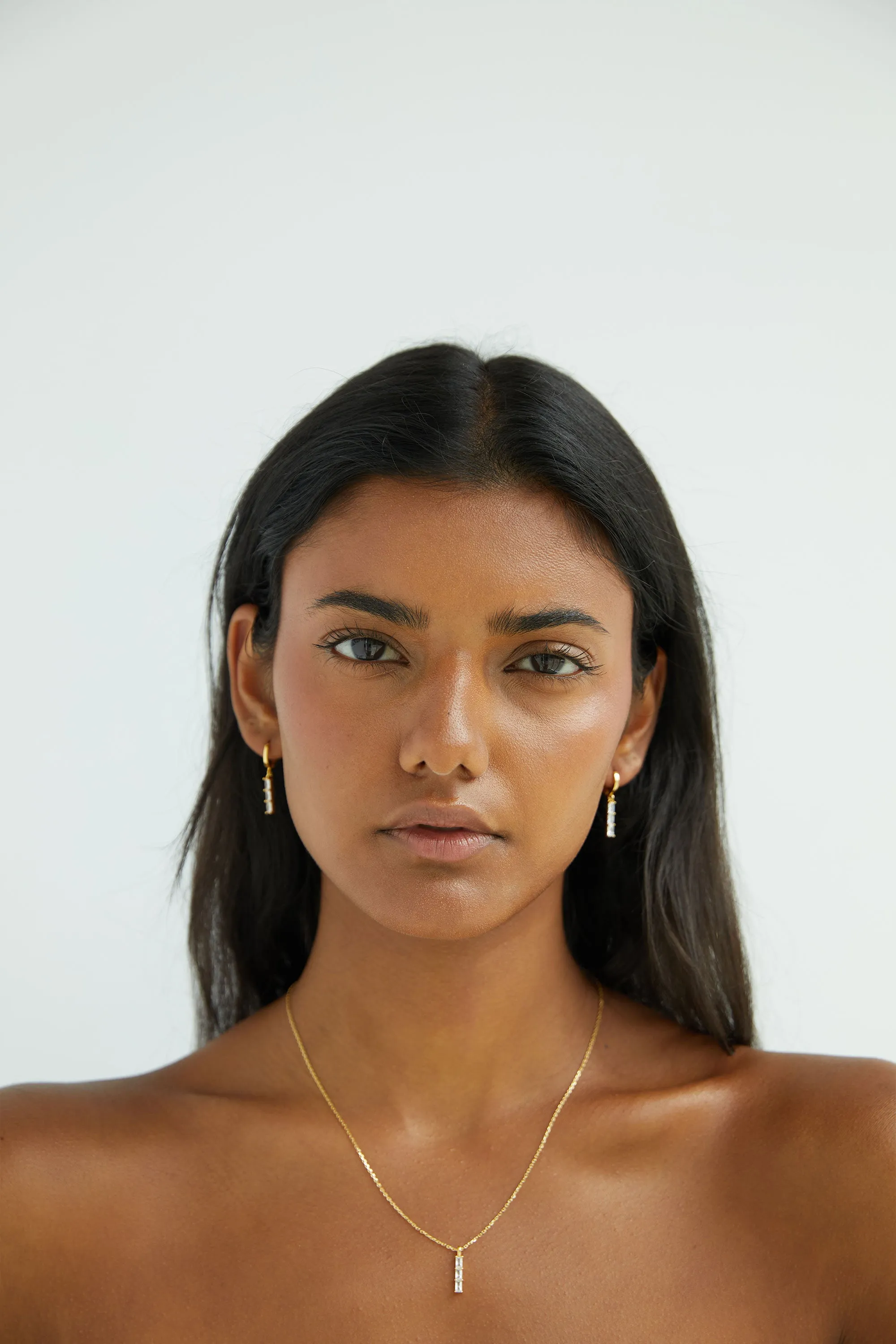 NECKLACE WITH STONED BAR PENDANT sold by OAK AND FORT