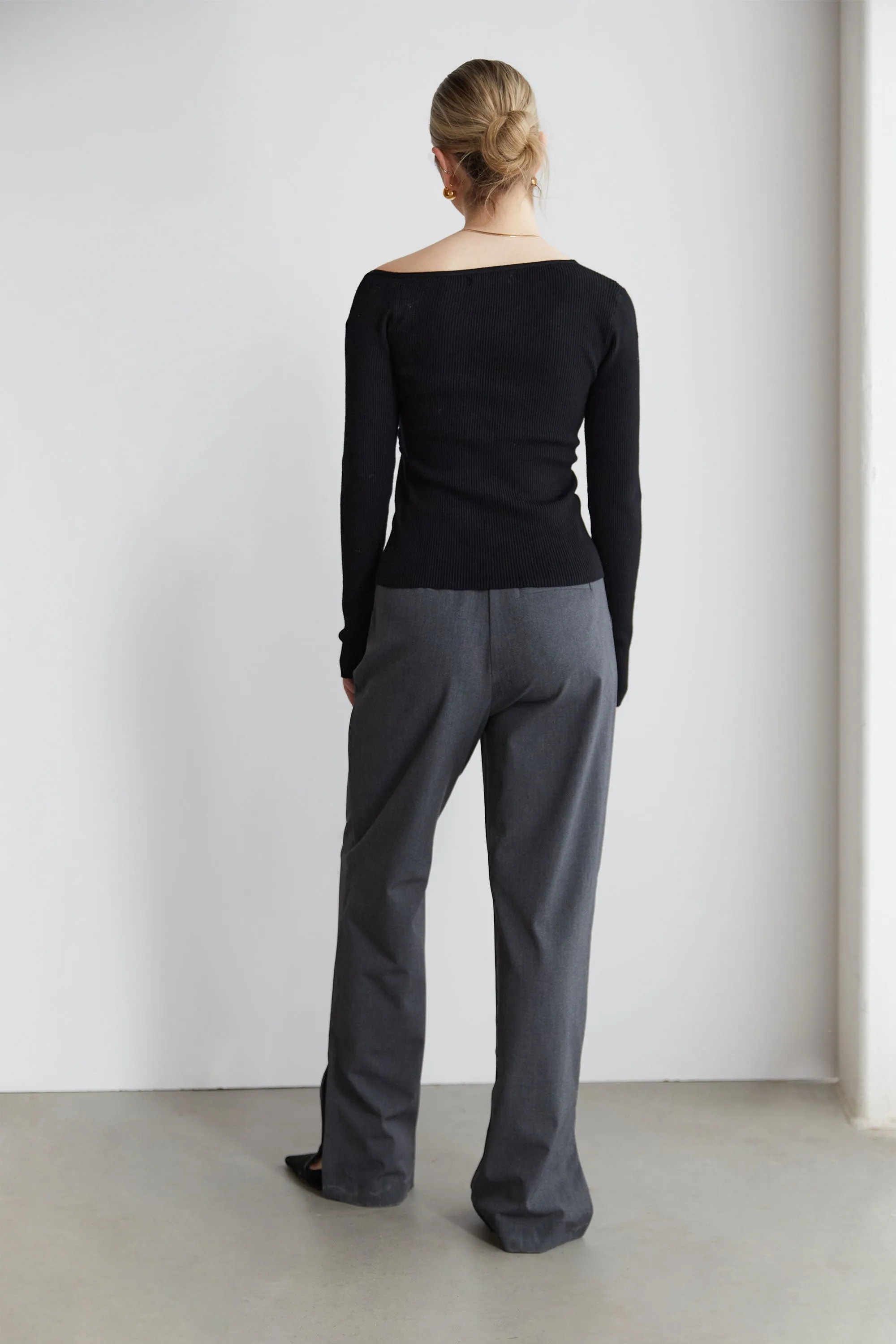 STRAIGHT LEG PANT WITH SIDE SLITS sold by OAK AND FORT product image thumbnail 3