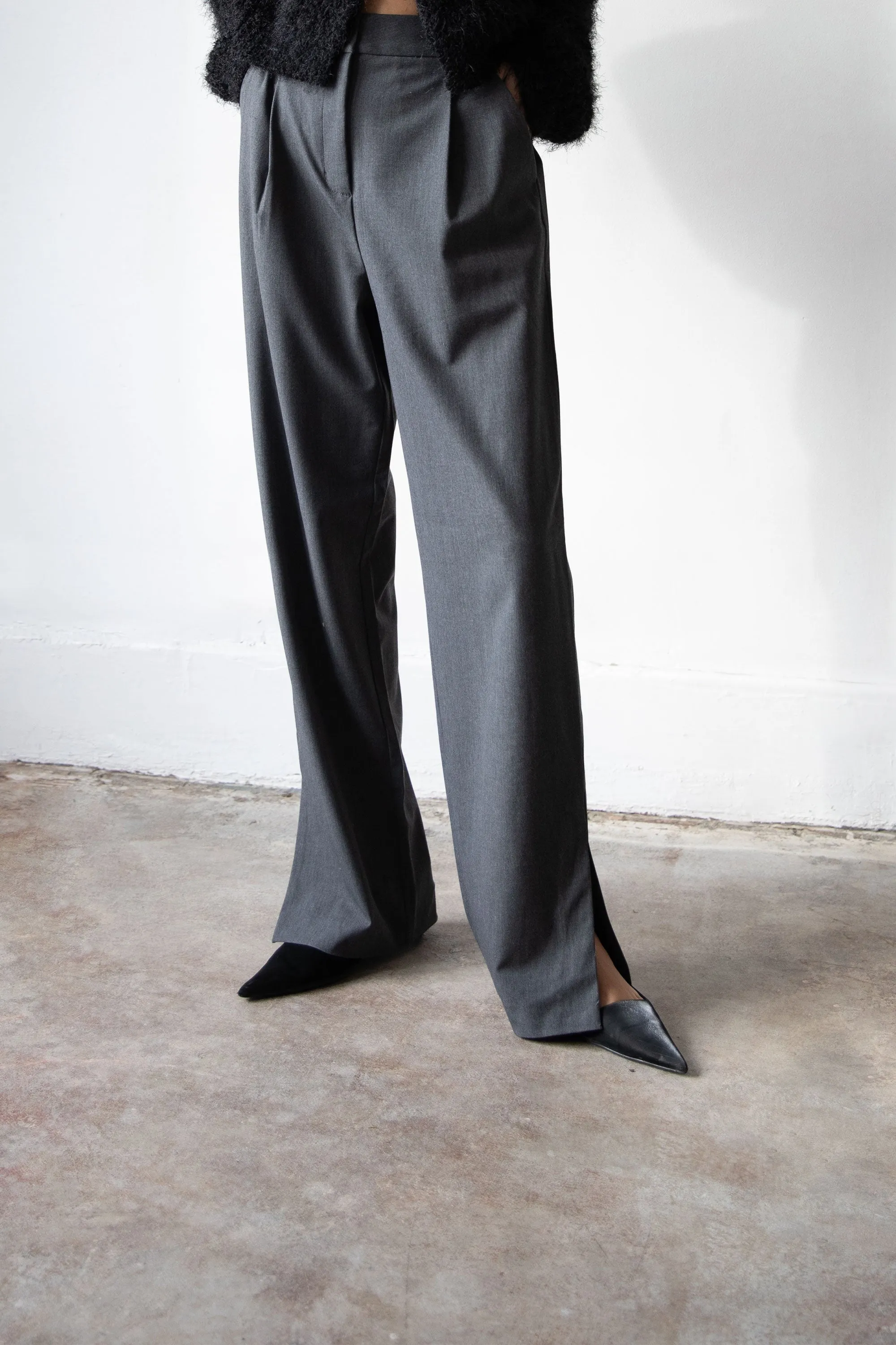 STRAIGHT LEG PANT WITH SIDE SLITS sold by OAK AND FORT