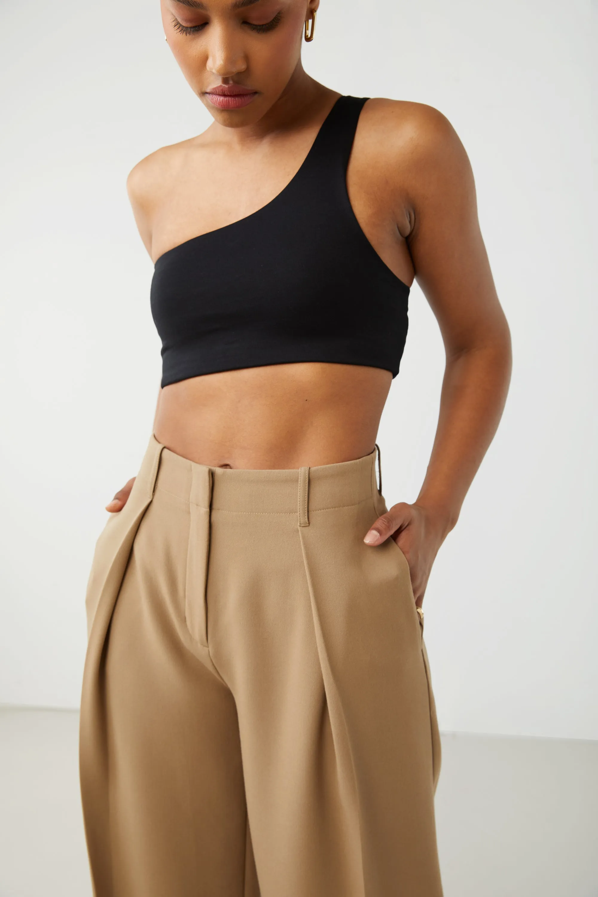 WIDE LEG PANT WITH FRONT PLEAT sold by OAK AND FORT product image thumbnail 5