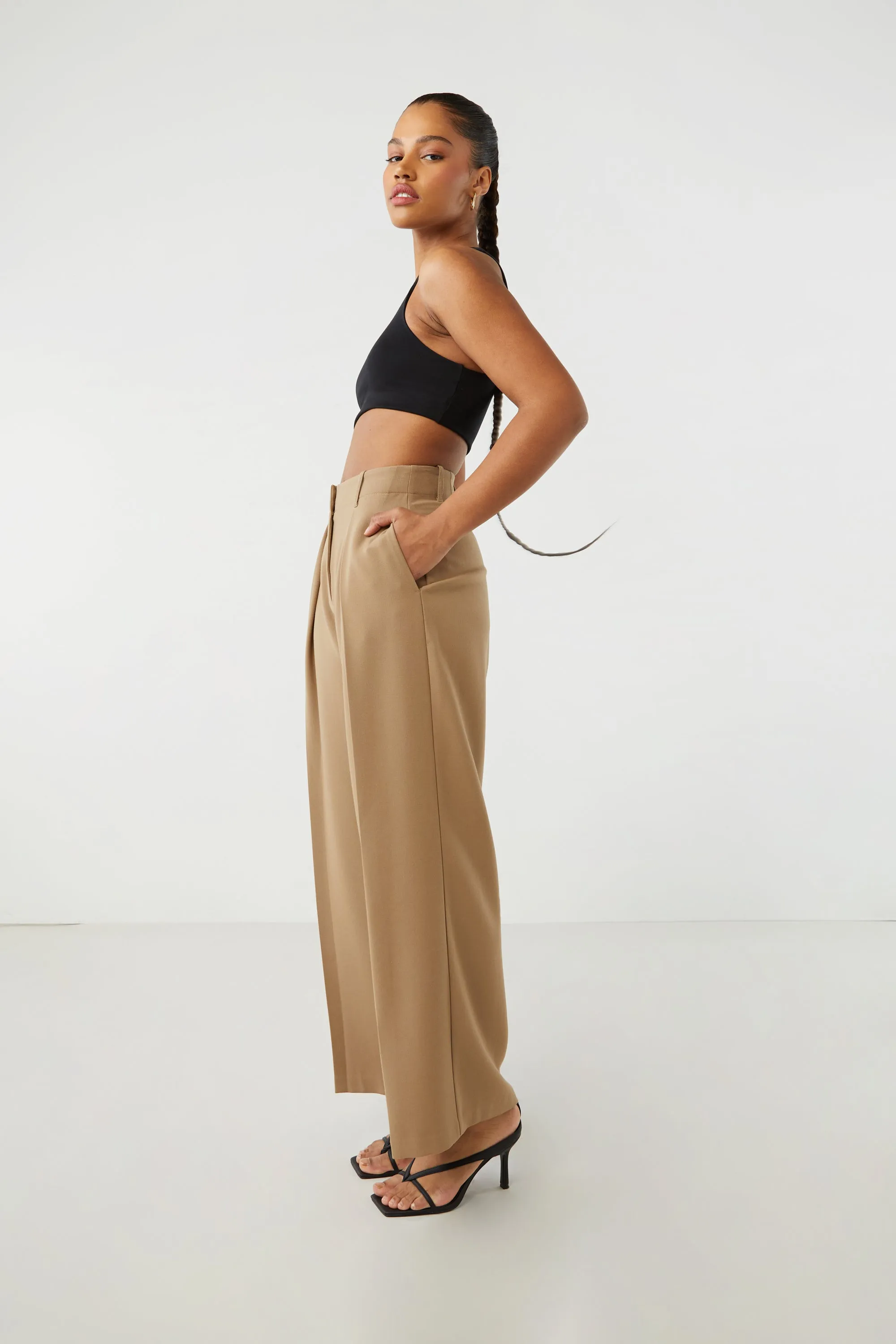 WIDE LEG PANT WITH FRONT PLEAT sold by OAK AND FORT product image thumbnail 3