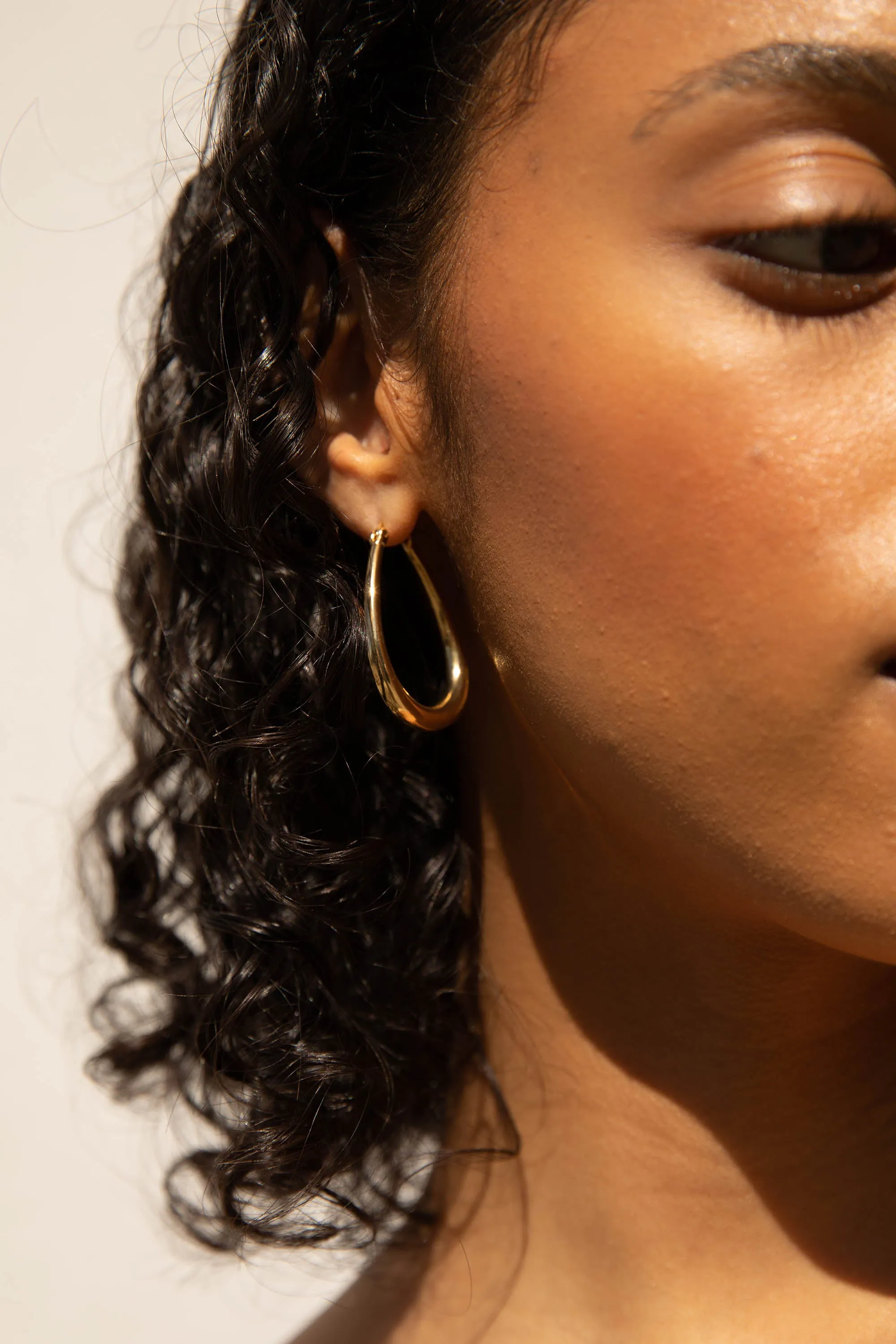 LARGE TEAR DROP HOOPS sold by OAK AND FORT product image thumbnail 3