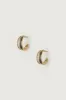 DOUBLE LAYERED HOOP STONE EARRING sold by OAK AND FORT