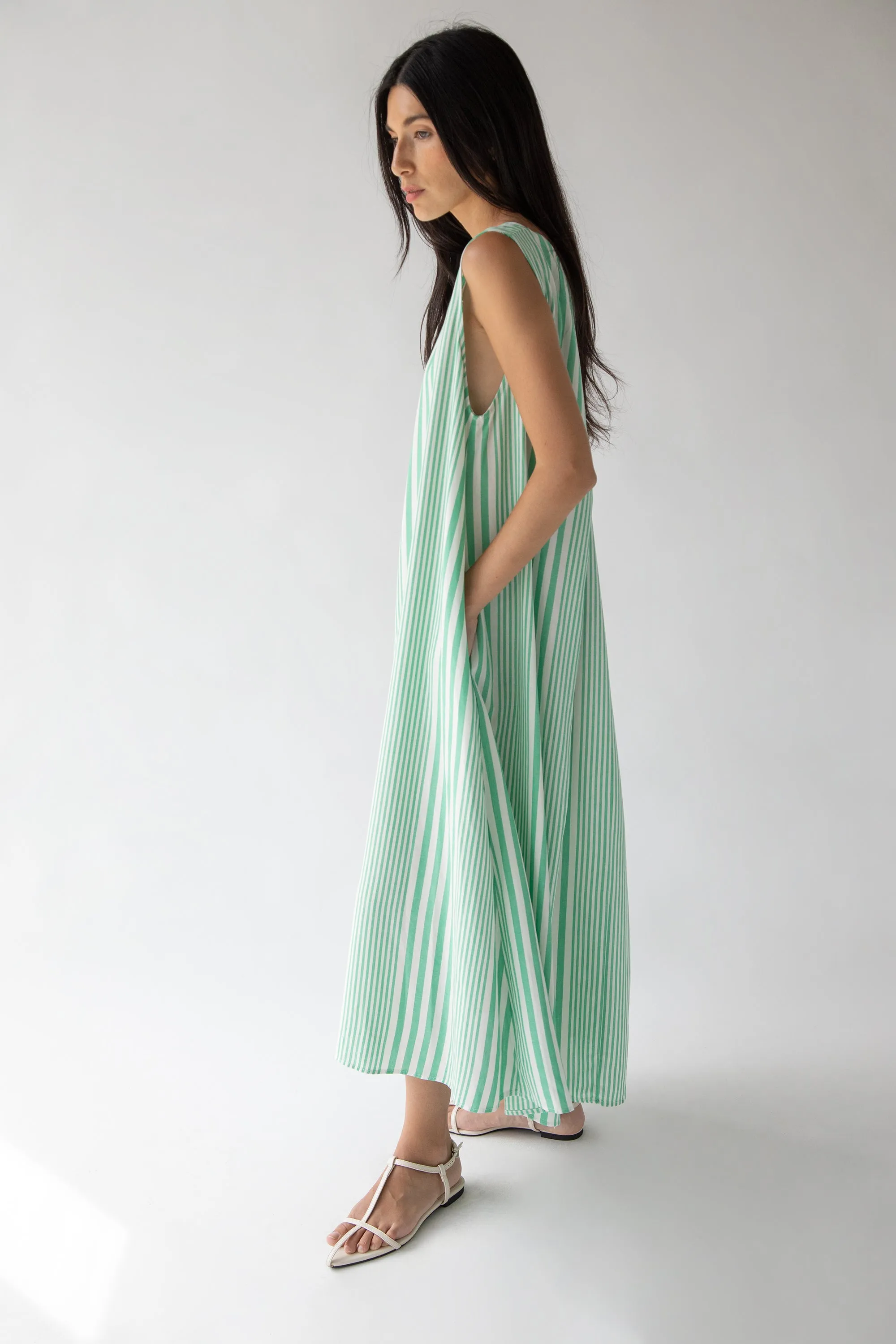 TANK STYLE STRIPED DRESS sold by OAK AND FORT product image thumbnail 2
