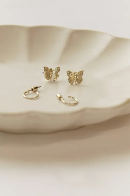 CHARM STUD AND HOOP SET sold by OAK AND FORT