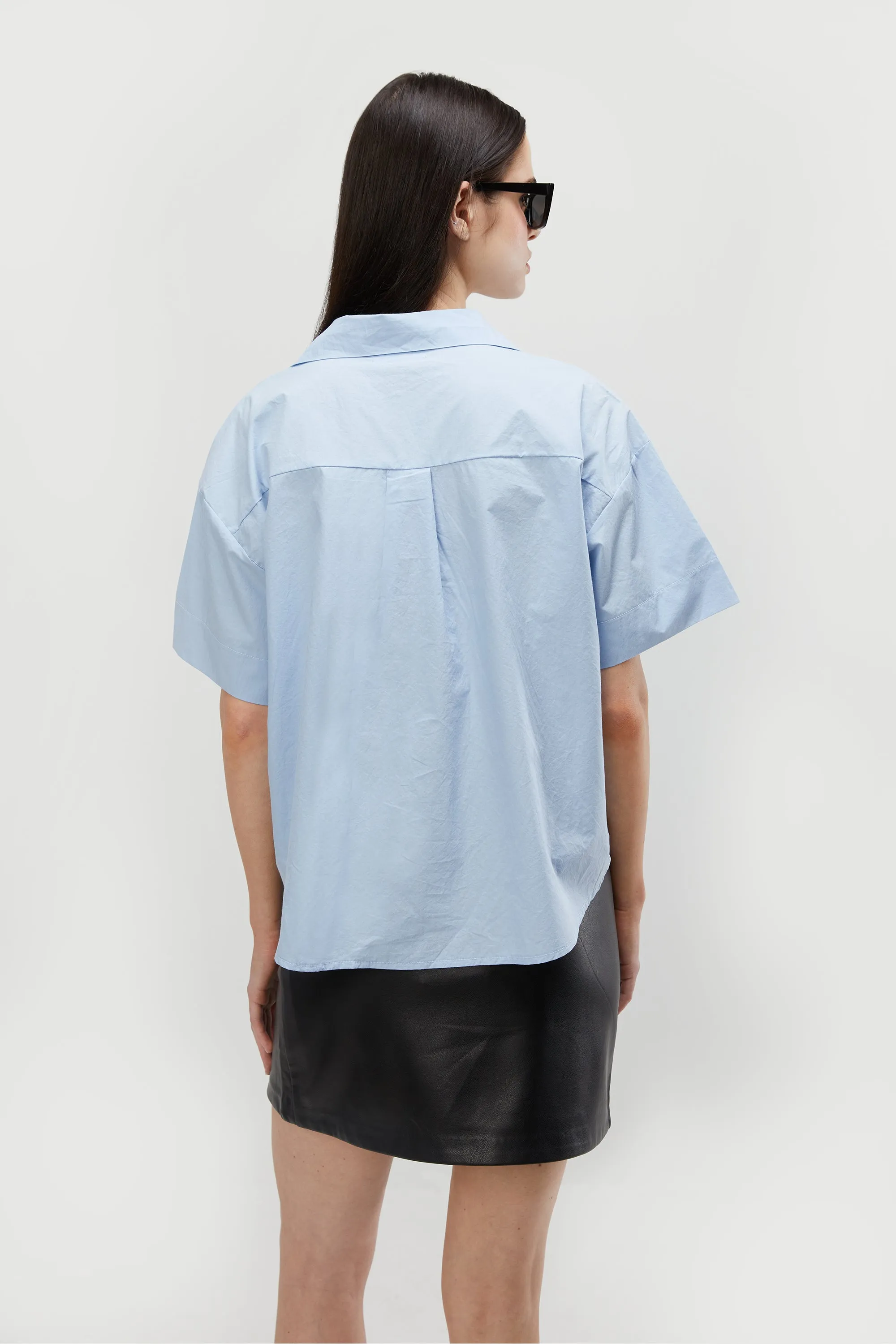 CROPPED SHORT SLEEVE BUTTON UP sold by OAK AND FORT product image thumbnail 3