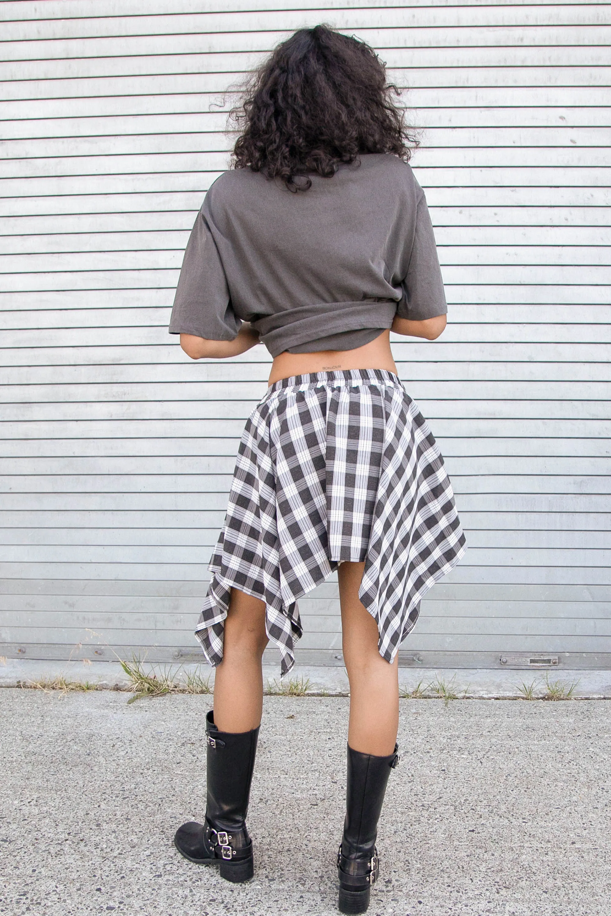 TIED SHIRT EFFECT MINI SKIRT sold by OAK AND FORT product image thumbnail 3