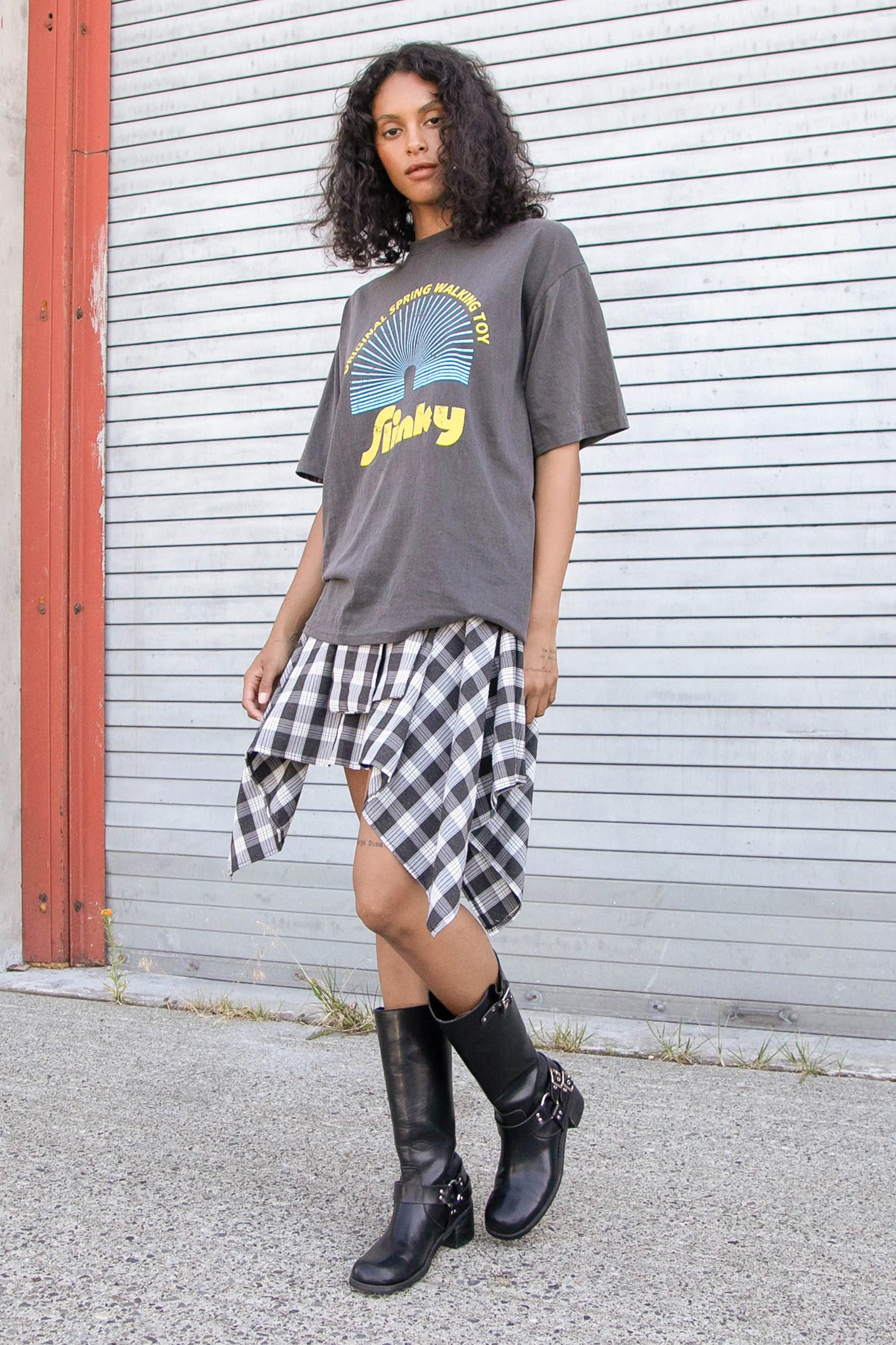 TIED SHIRT EFFECT MINI SKIRT sold by OAK AND FORT product image thumbnail 4