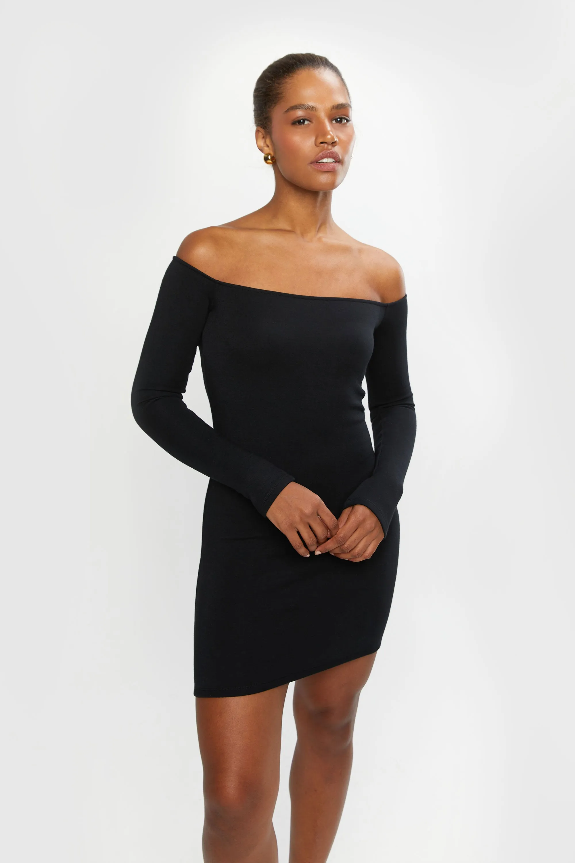 OFF-SHOULDER MINI DRESS sold by OAK AND FORT