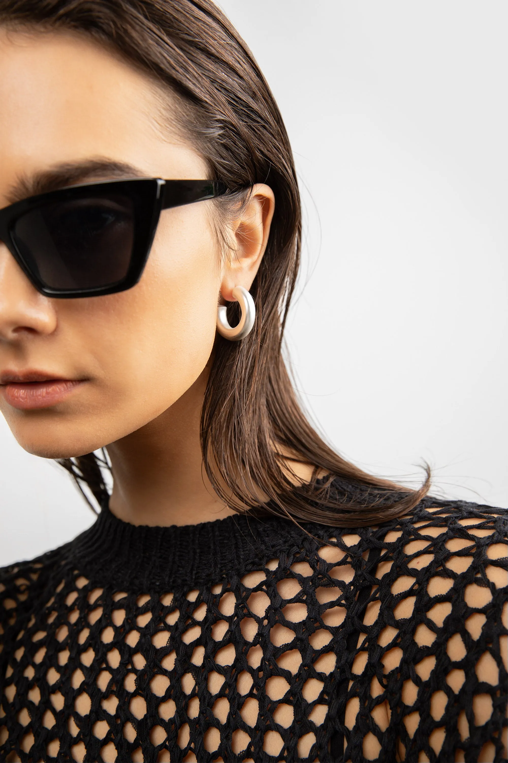 MATTE HOOP EARRING sold by OAK AND FORT