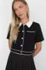 CROPPED KNIT CONTRAST TRIM TOP sold by OAK AND FORT