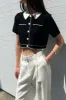 CROPPED KNIT CONTRAST TRIM TOP sold by OAK AND FORT