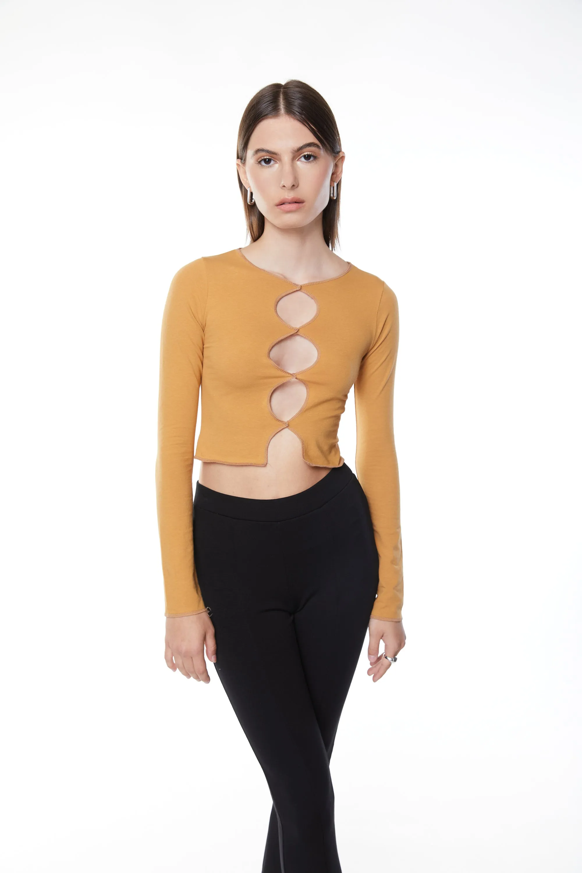 CUTOUT LONG SLEEVE TOP sold by OAK AND FORT product image thumbnail 2