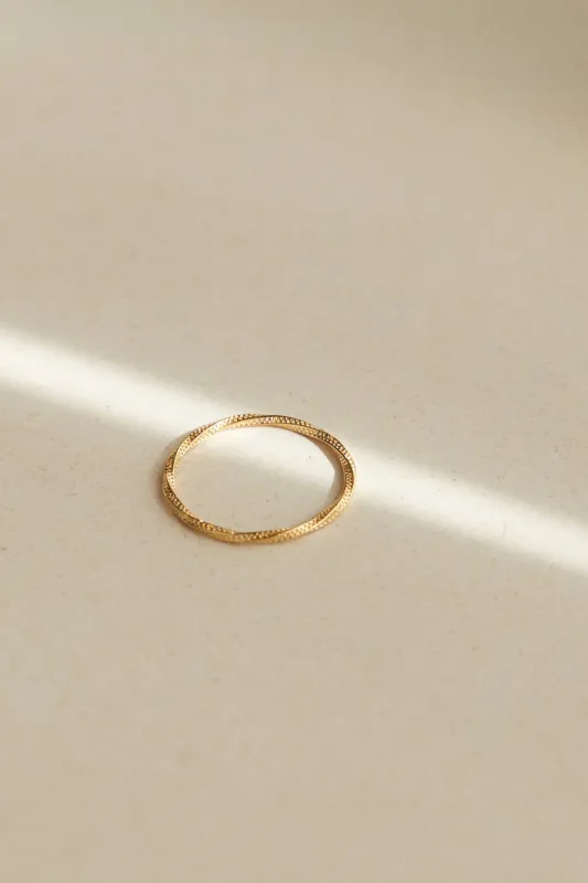 silver TWISTED RING WITH STONES sold by OAK AND FORT