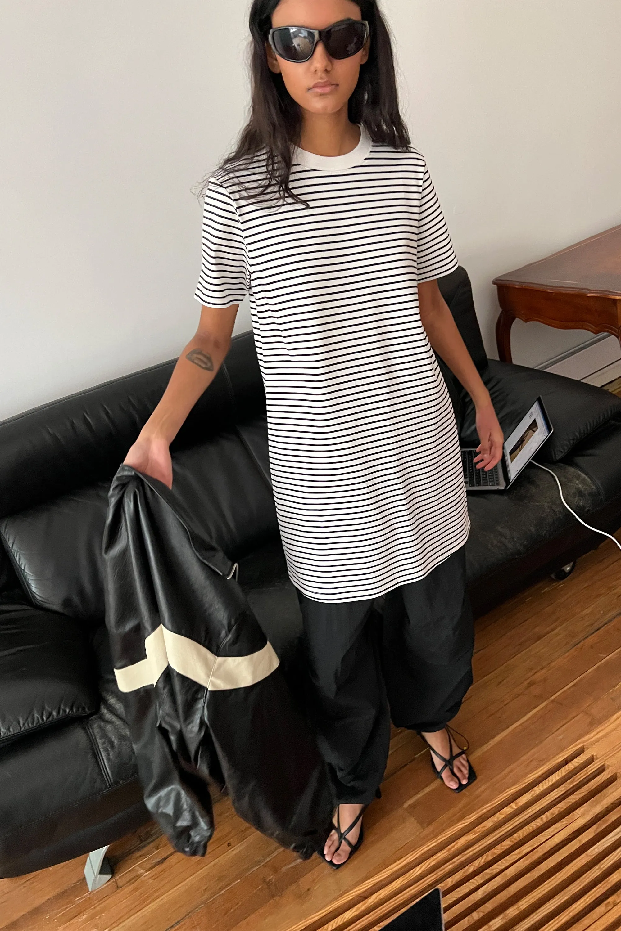 STRIPED T-SHIRT DRESS sold by OAK AND FORT product image thumbnail 5