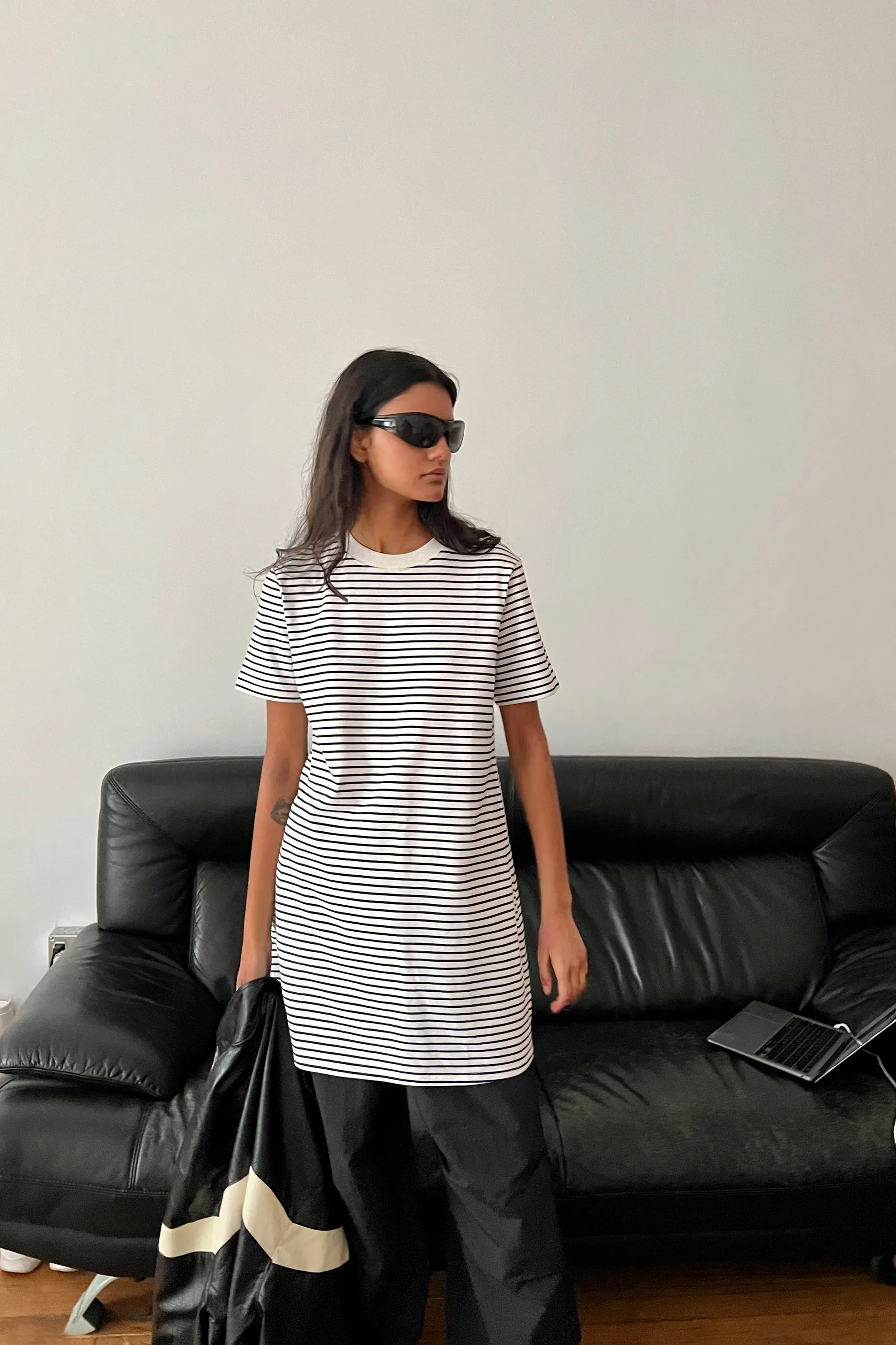 STRIPED T-SHIRT DRESS sold by OAK AND FORT product image thumbnail 4