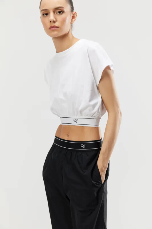 CROPPED WAISTBAND TEE sold by OAK AND FORT