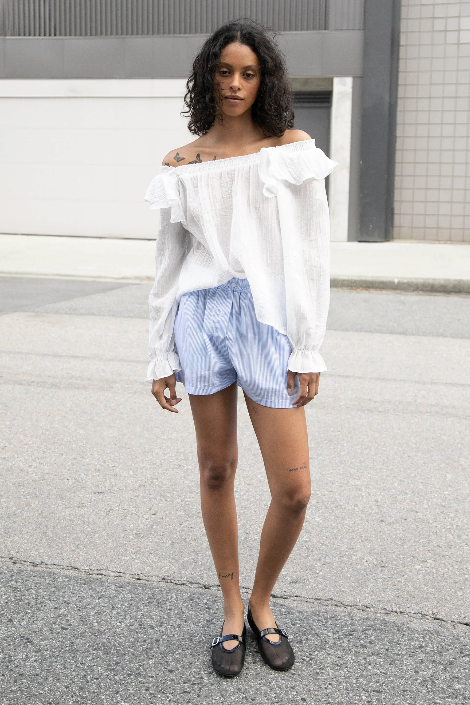LONG SLEEVE RUFFLED BLOUSE sold by OAK AND FORT product image thumbnail 3