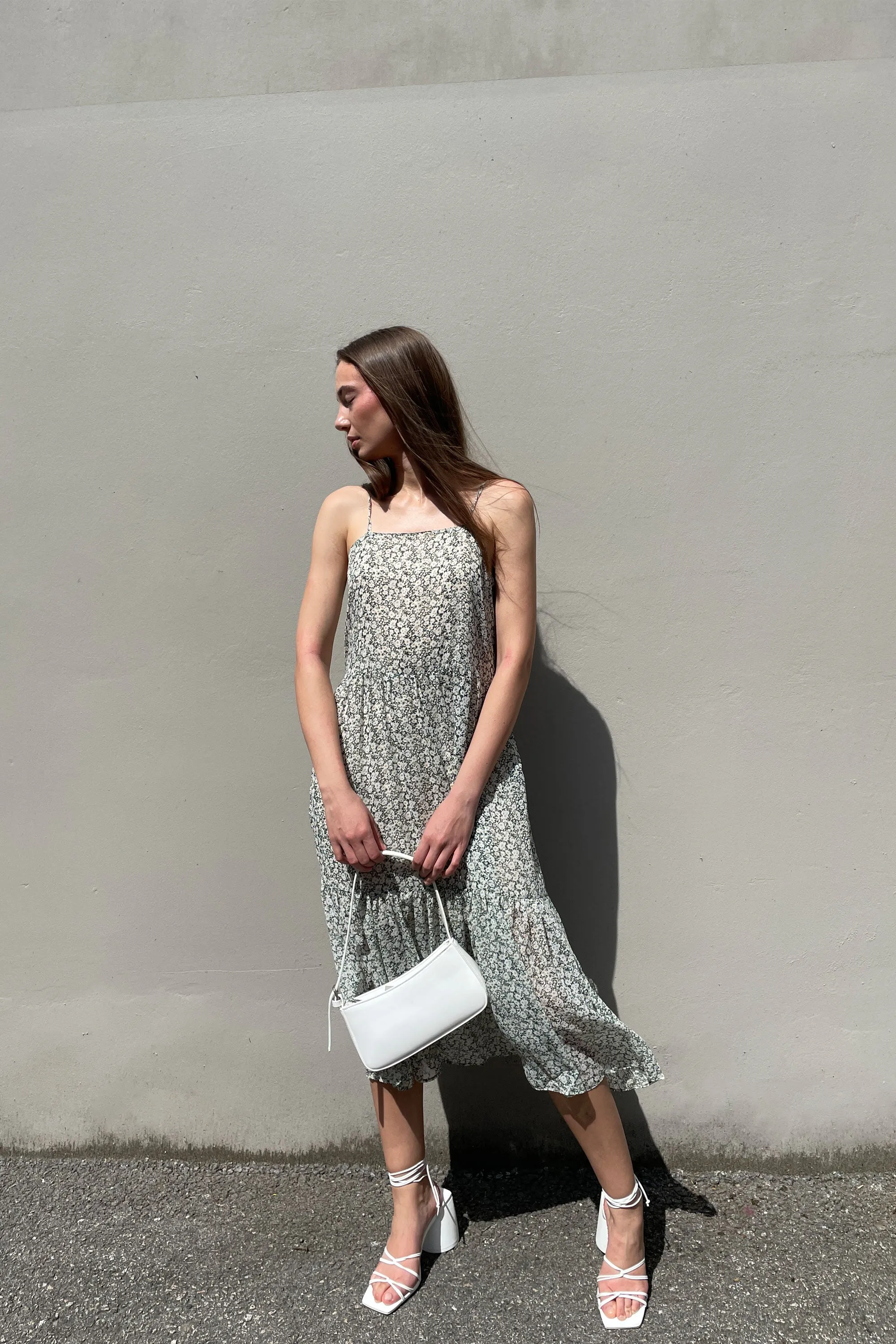 TIERED FLORAL MIDI DRESS sold by OAK AND FORT