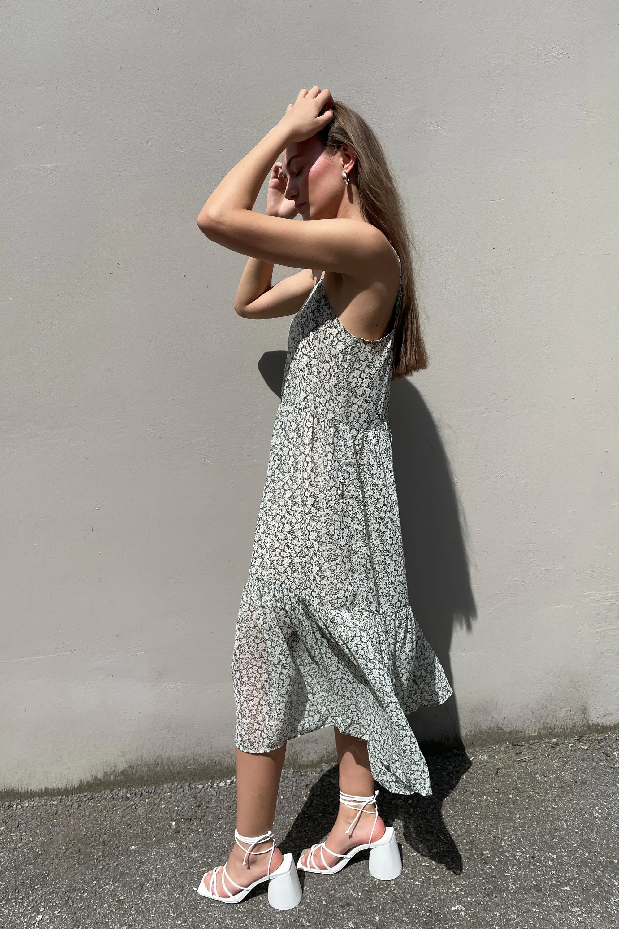 TIERED FLORAL MIDI DRESS sold by OAK AND FORT product image thumbnail 4