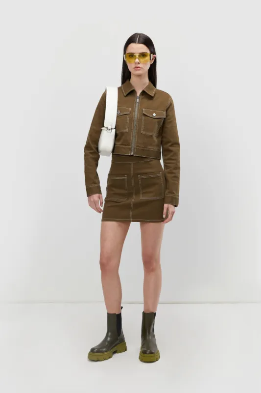 CROPPED TWILL JACKET sold by OAK AND FORT