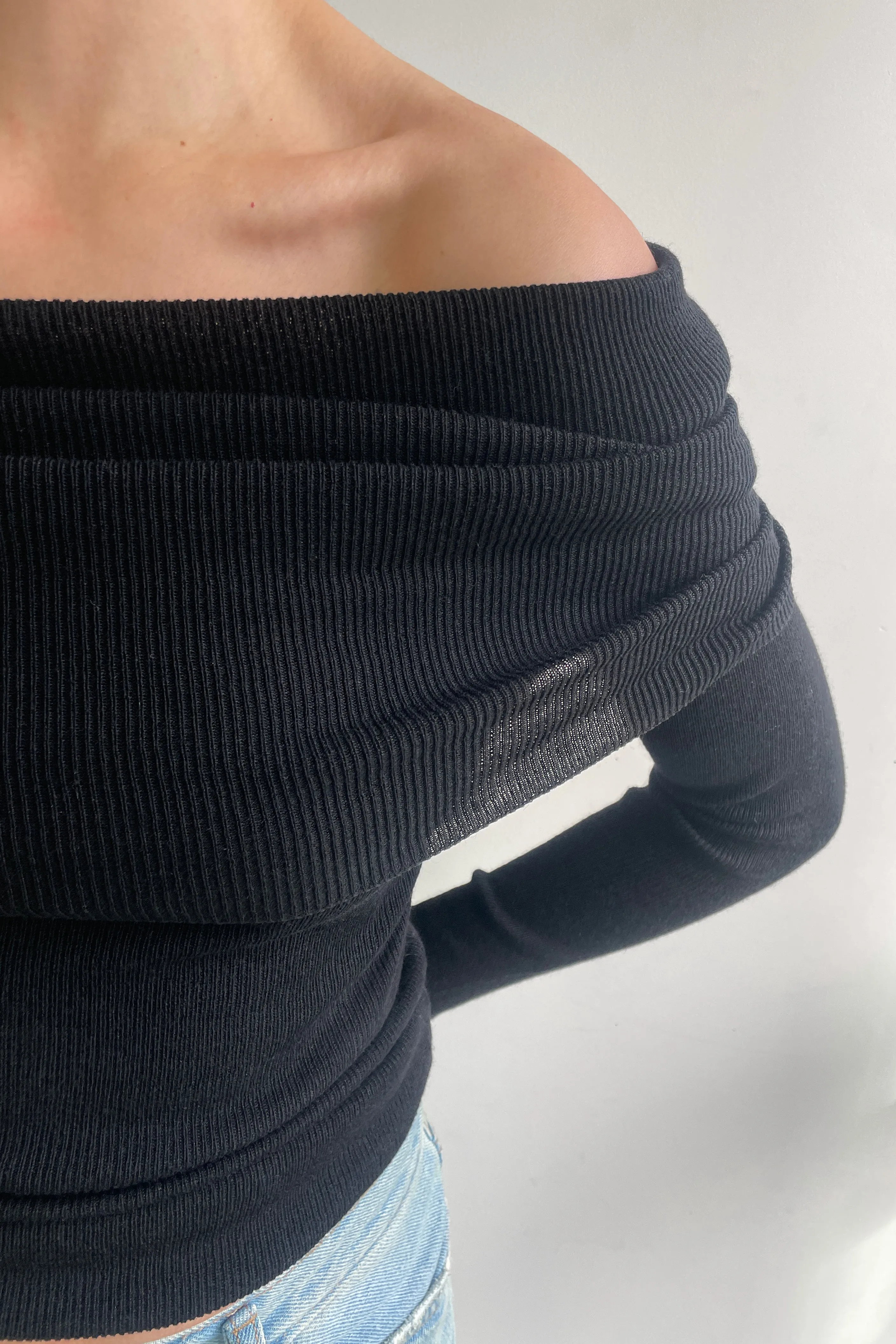 LONG SLEEVE OFF THE SHOULDER TOP sold by OAK AND FORT product image thumbnail 2