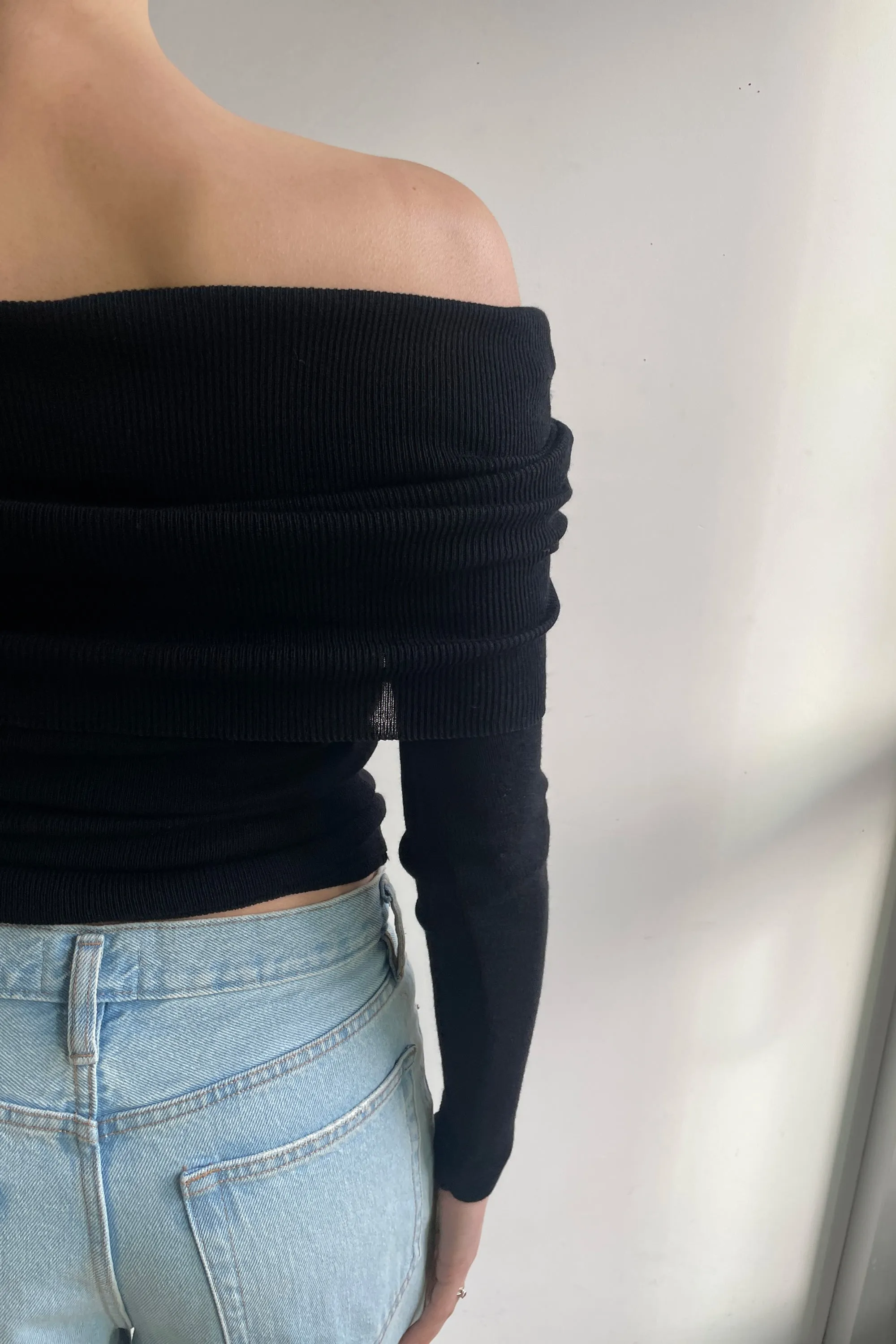 LONG SLEEVE OFF THE SHOULDER TOP sold by OAK AND FORT product image thumbnail 3