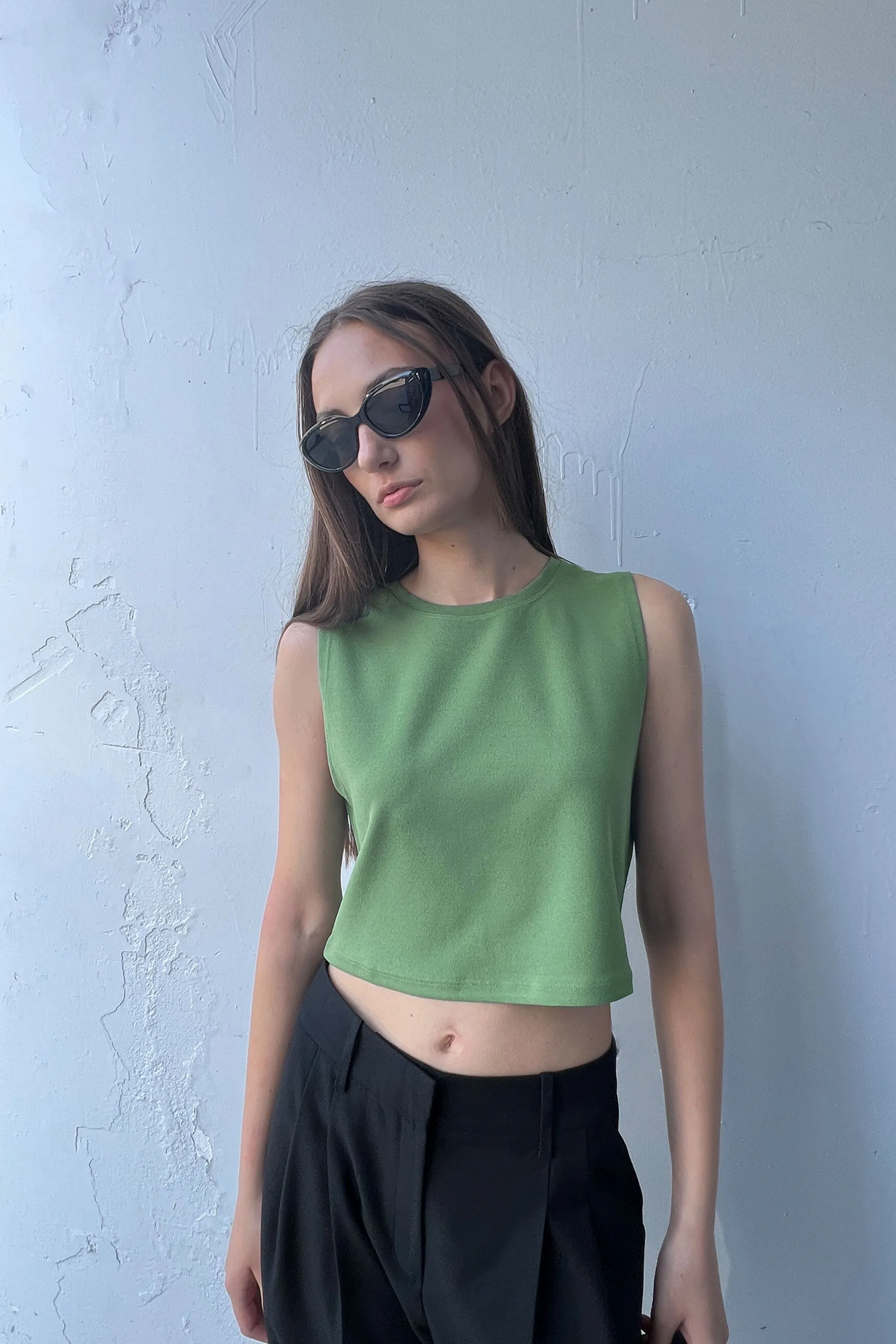 HIGH NECK CROPPED TANK sold by OAK AND FORT product image thumbnail 5
