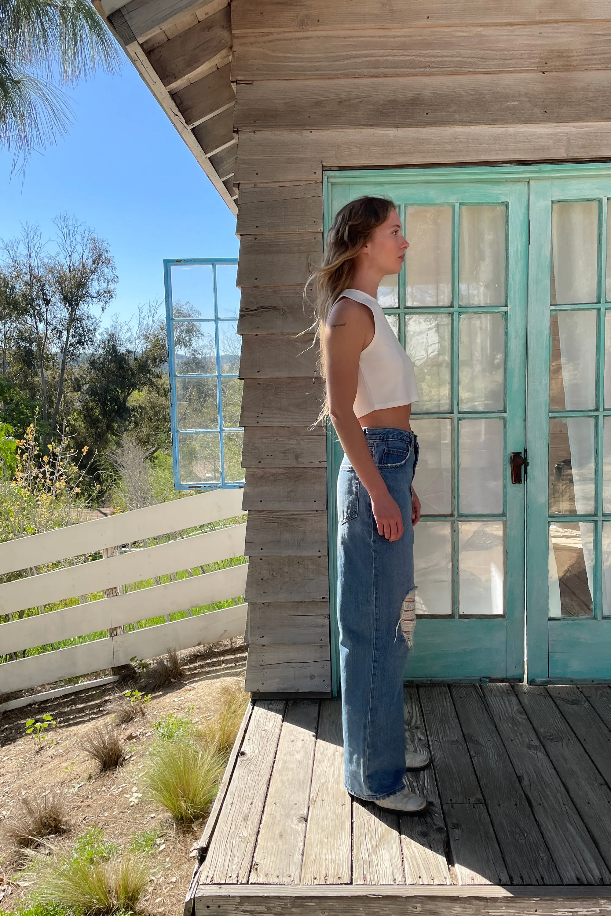 HIGH NECK CROPPED TANK sold by OAK AND FORT product image thumbnail 3