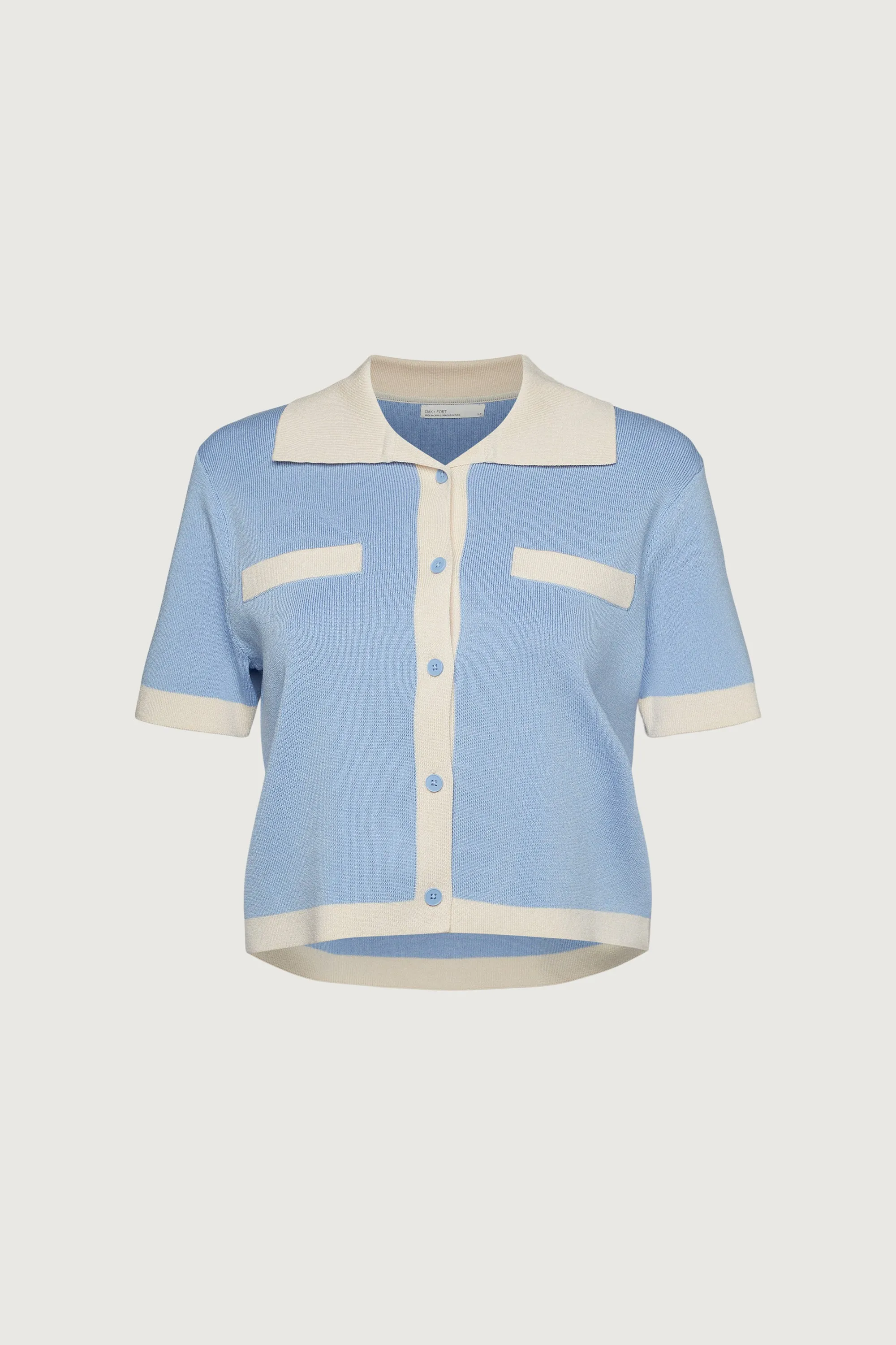 CONTRAST TRIM POLO SWEATER sold by OAK AND FORT product image thumbnail 4