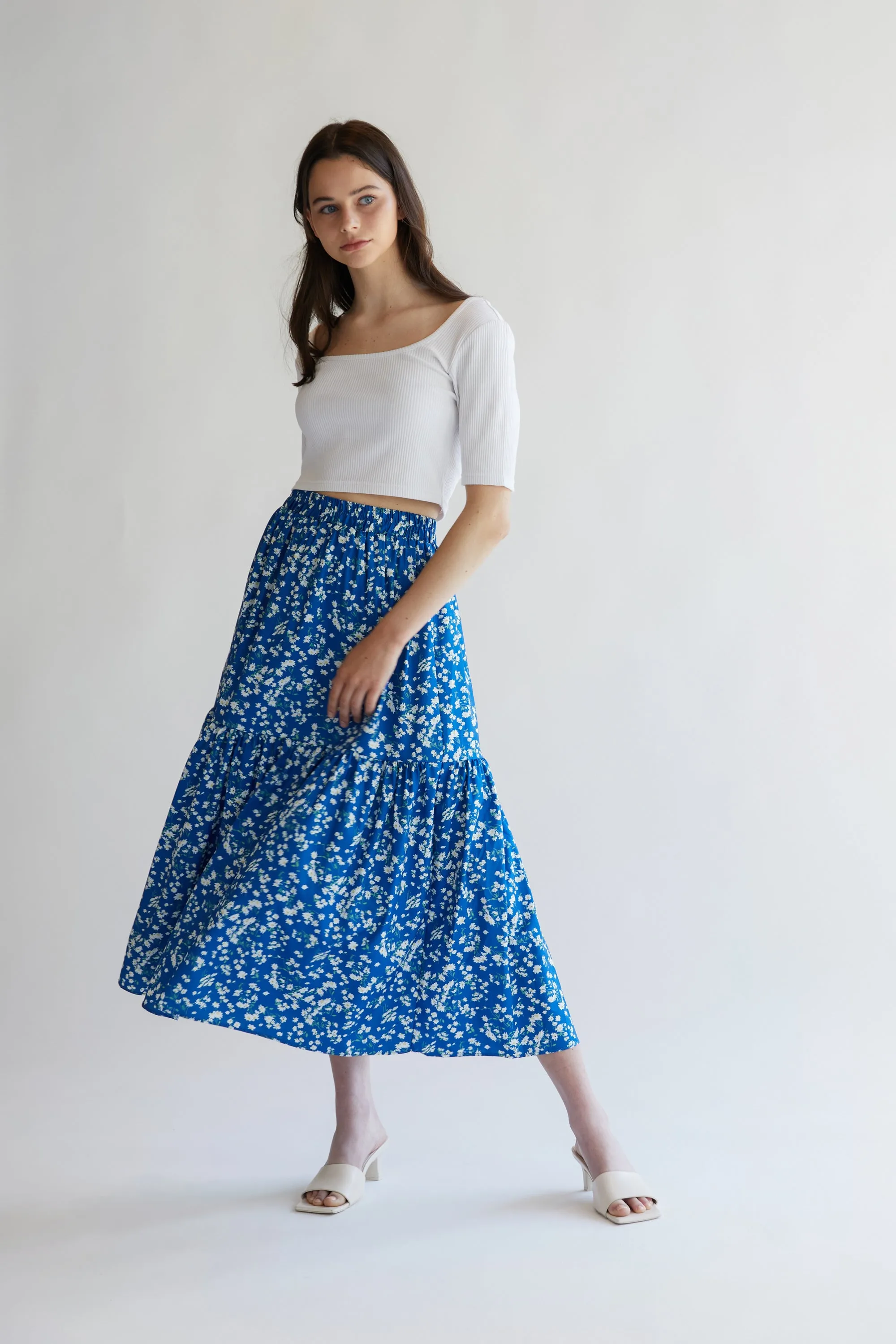 MIDI FLORAL SKIRT sold by OAK AND FORT
