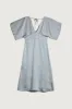 SATIN BUTTERFLY SLEEVE MIDI DRESS sold by OAK AND FORT