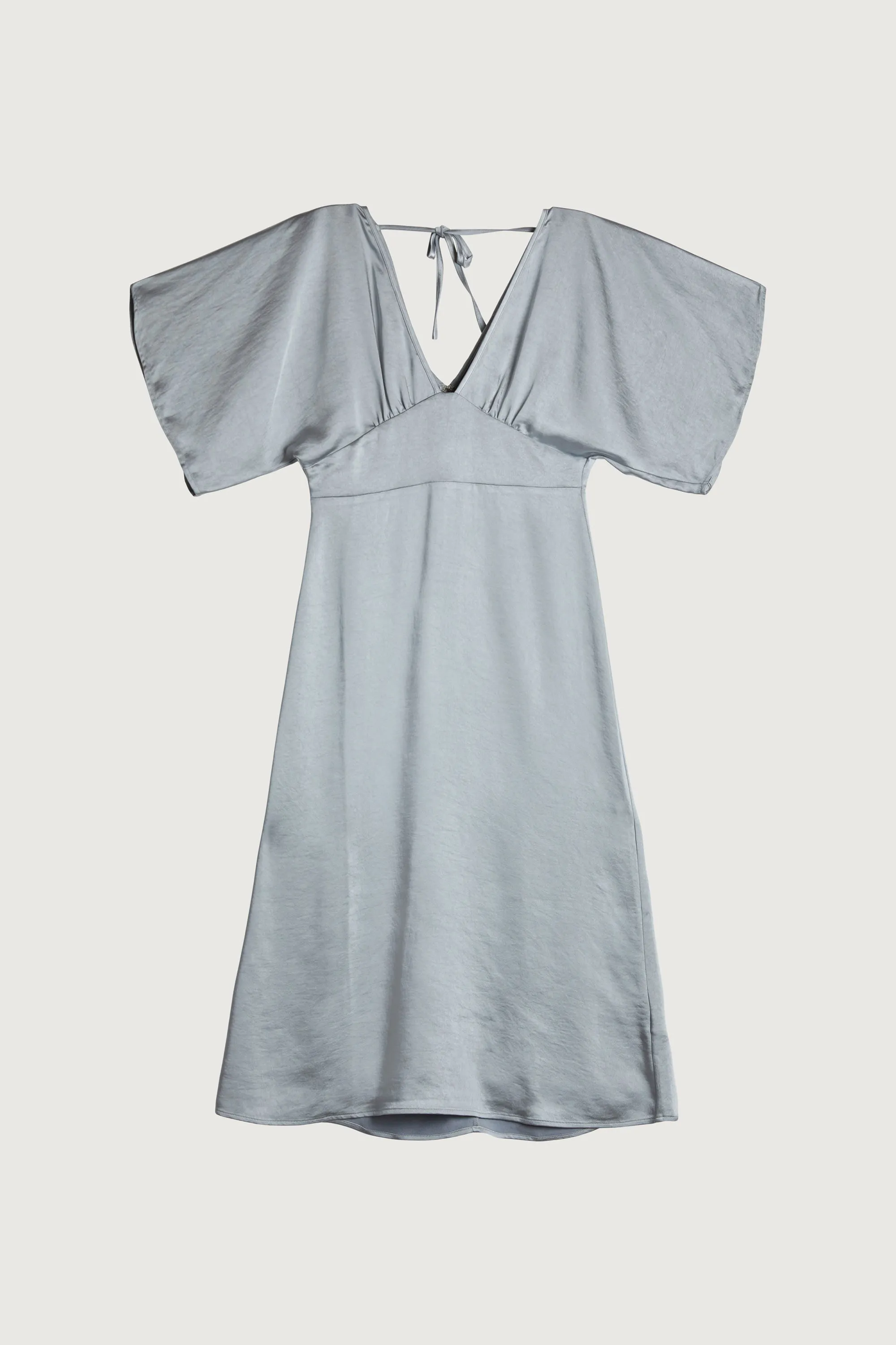 SATIN BUTTERFLY SLEEVE MIDI DRESS sold by OAK AND FORT product image thumbnail 5