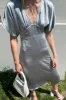 SATIN BUTTERFLY SLEEVE MIDI DRESS sold by OAK AND FORT