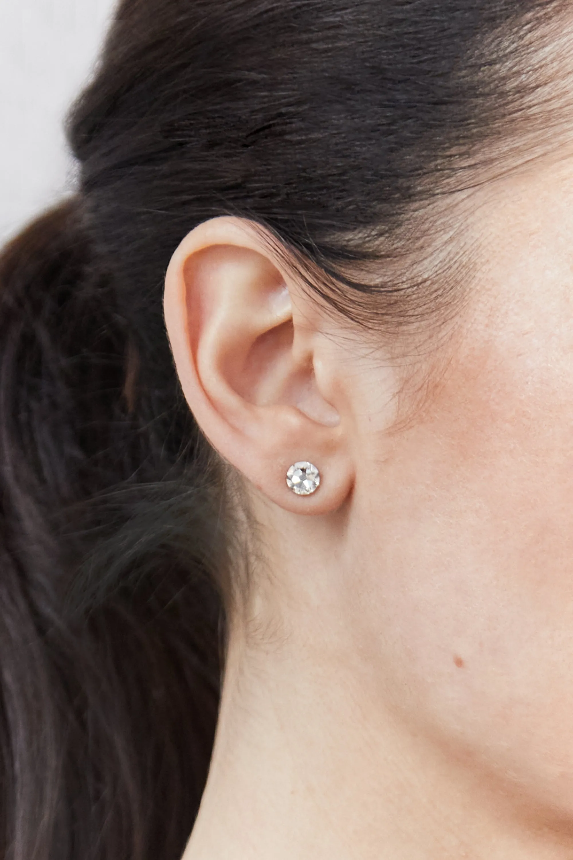 ROUND ZIRCONIA STUD EARRING sold by OAK AND FORT product image thumbnail 2