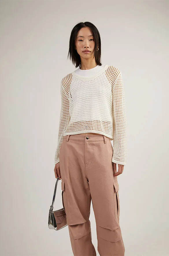 LONG SLEEVE MESH SWEATER sold by OAK AND FORT