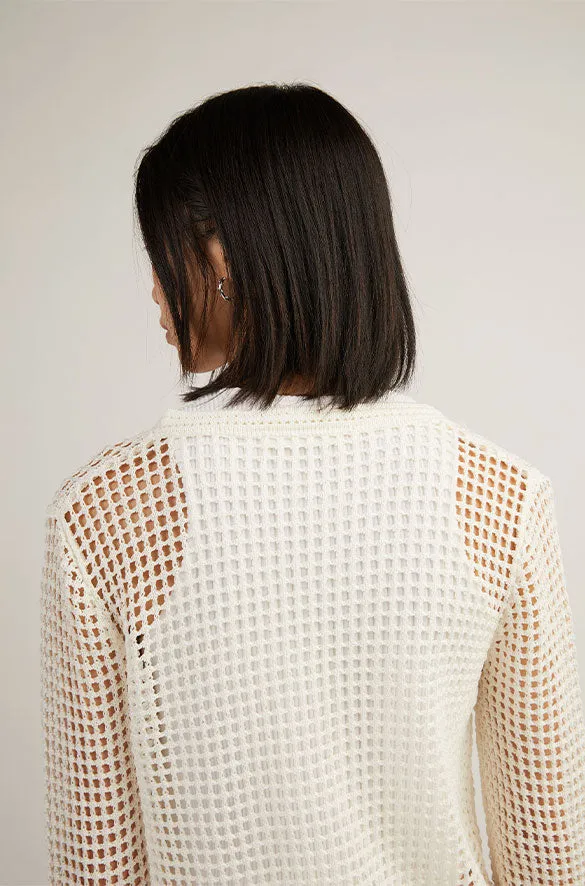 LONG SLEEVE MESH SWEATER sold by OAK AND FORT product image thumbnail 3