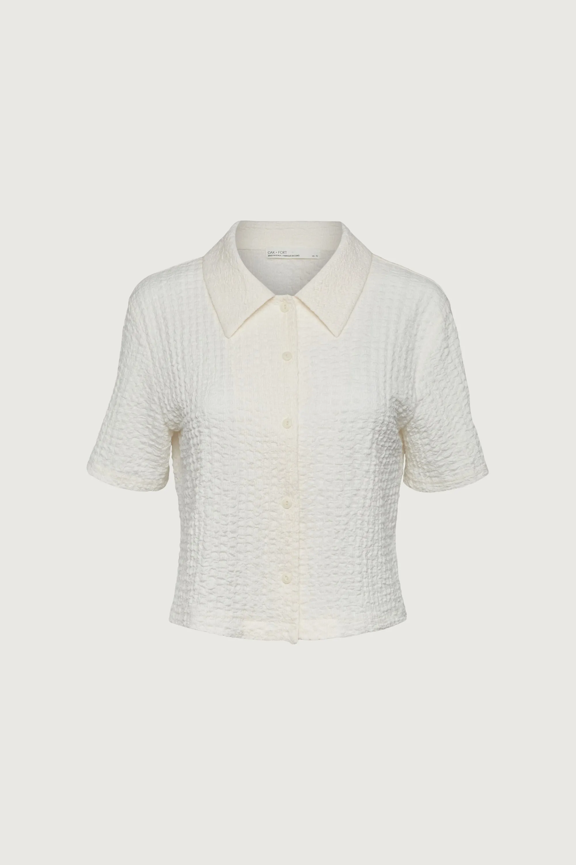SHORT SLEEVE CRINKLE BUTTON UP sold by OAK AND FORT product image thumbnail 3