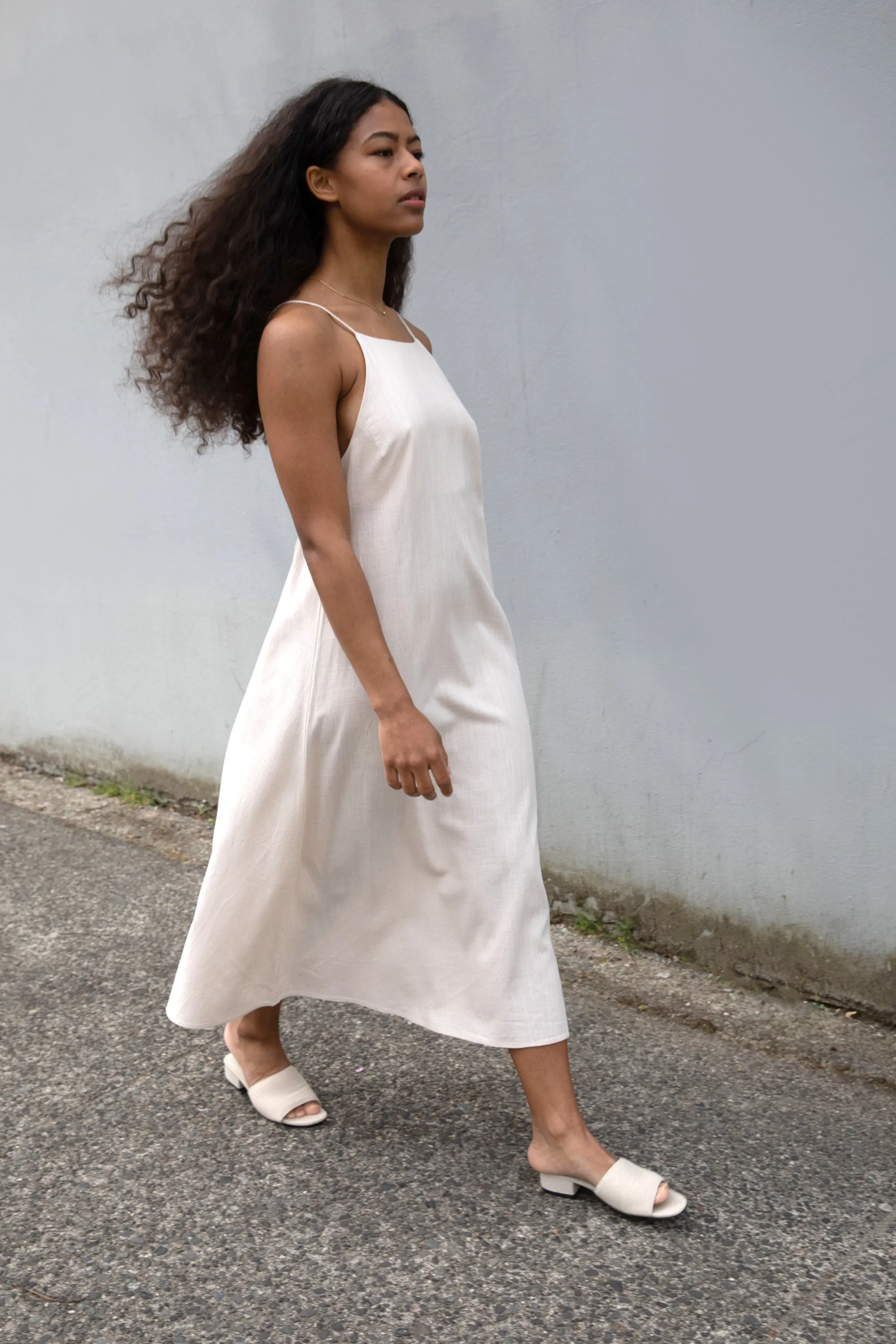 LINEN BLEND MIDI DRESS sold by OAK AND FORT product image thumbnail 3