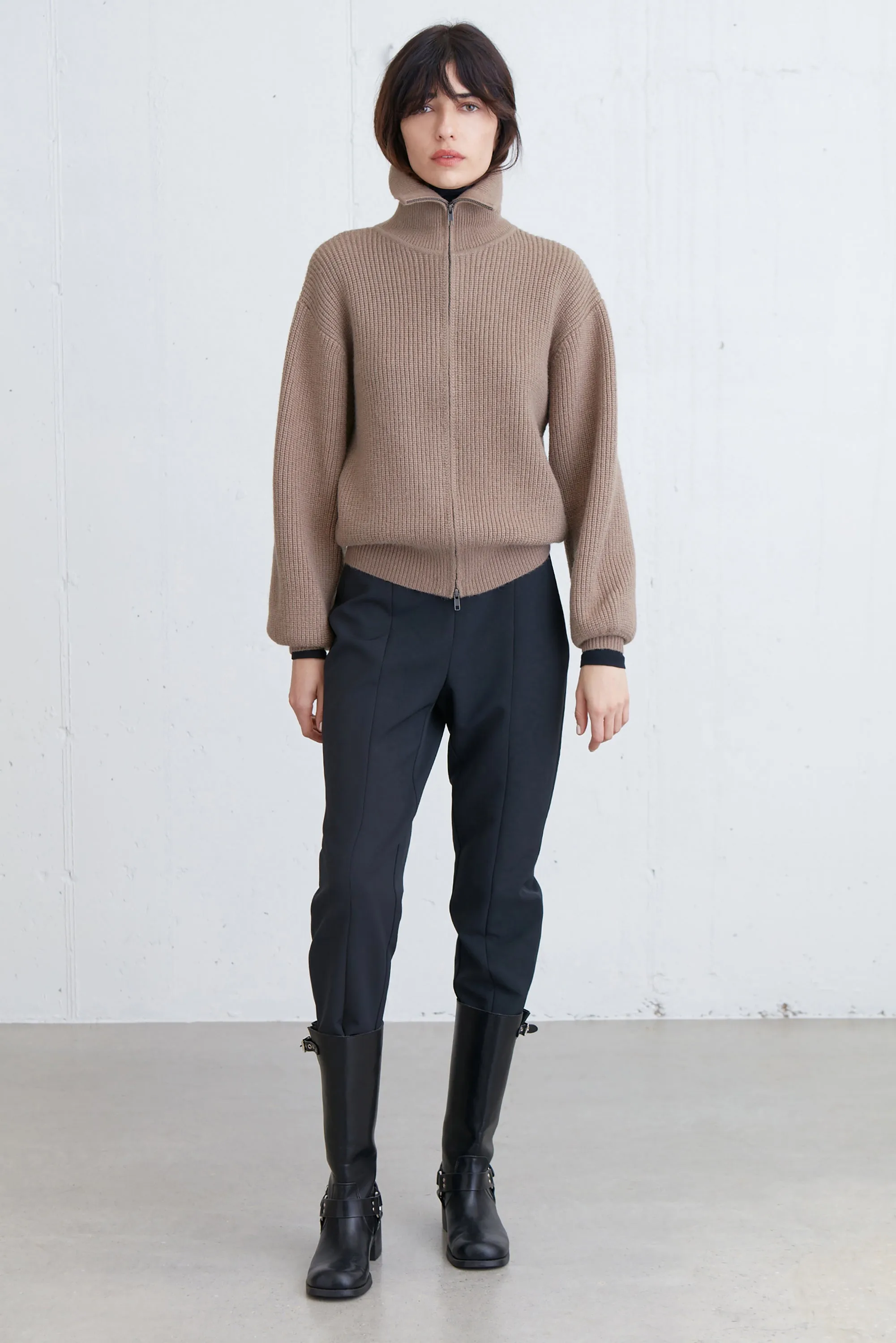 HIGH NECKLINE ZIP UP SWEATER sold by OAK AND FORT product image thumbnail 5