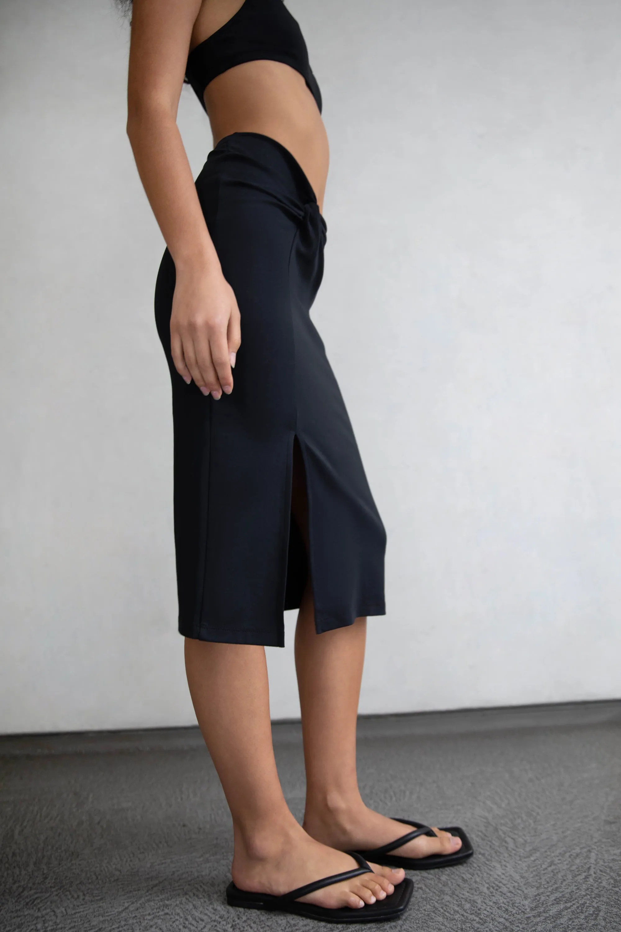FRONT TWIST MIDI SKIRT sold by OAK AND FORT product image thumbnail 4