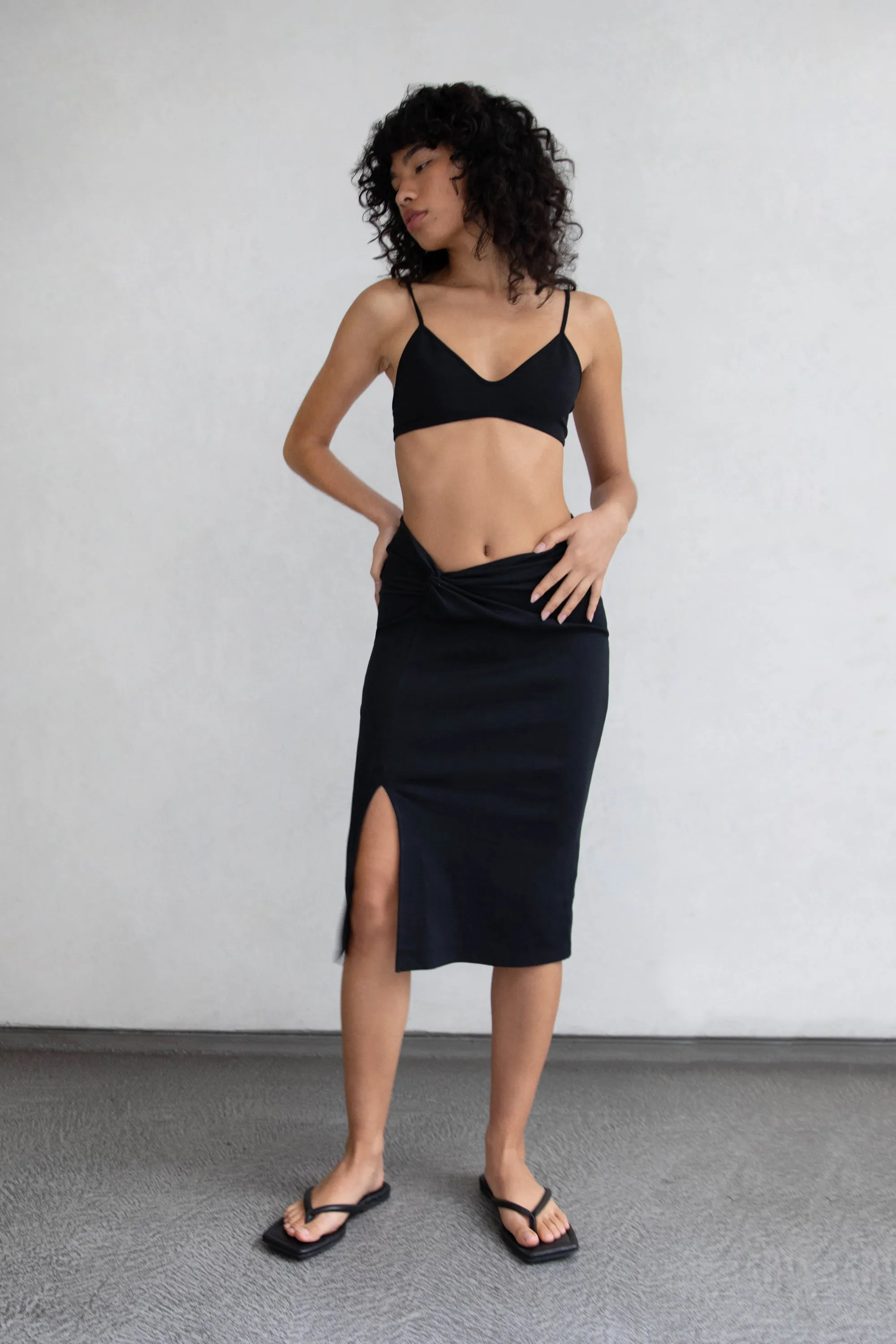 FRONT TWIST MIDI SKIRT sold by OAK AND FORT product image thumbnail 2