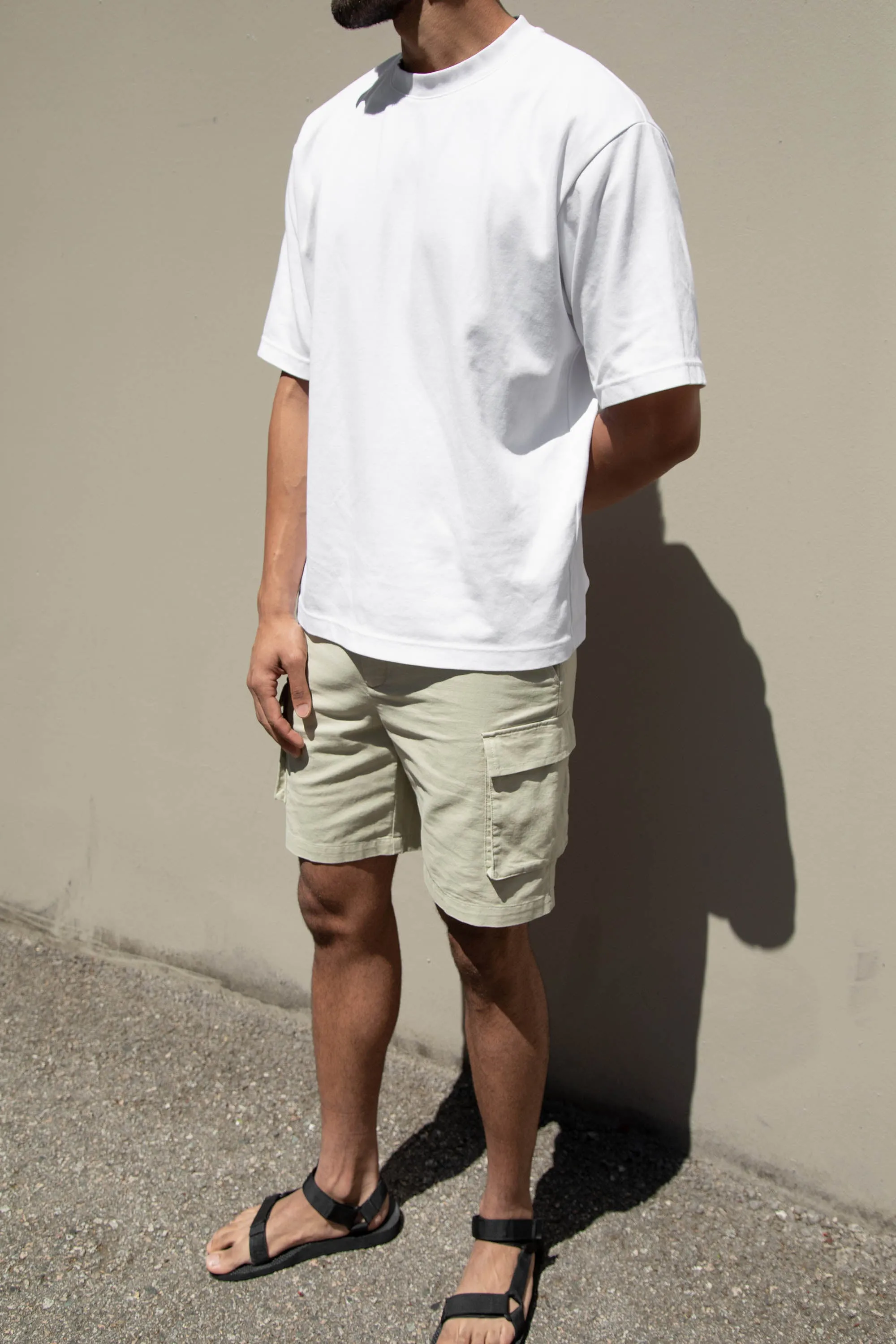 COTTON LINEN CARGO SHORT sold by OAK AND FORT